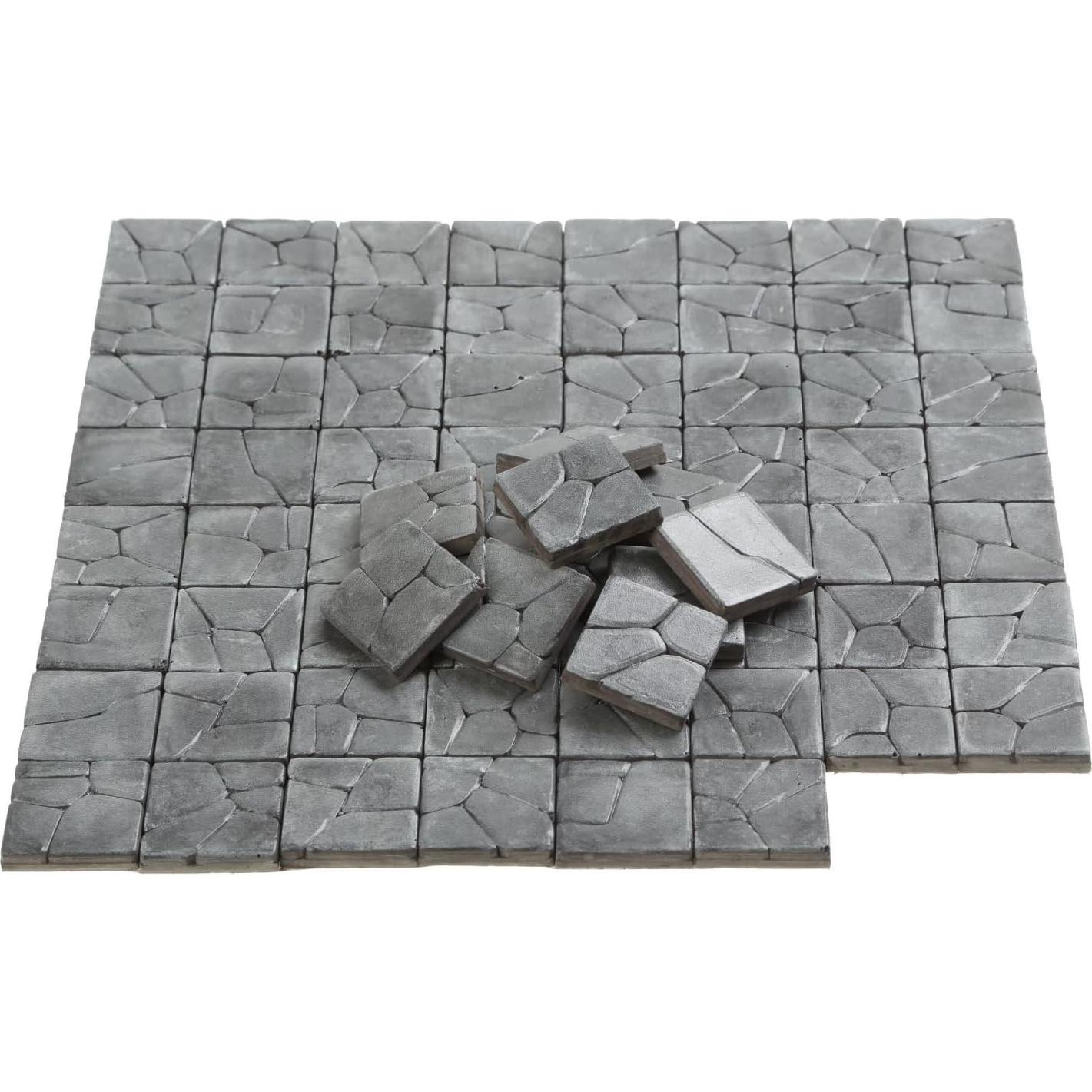 Pavimento Miniatura REDUCIO! 50 Azulejos Piedra Gris 1:12