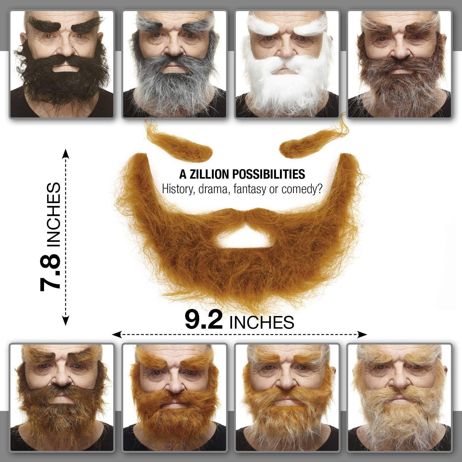 Bigote Autoadhesivo Realista Bigotes Jengibre 40x24cm