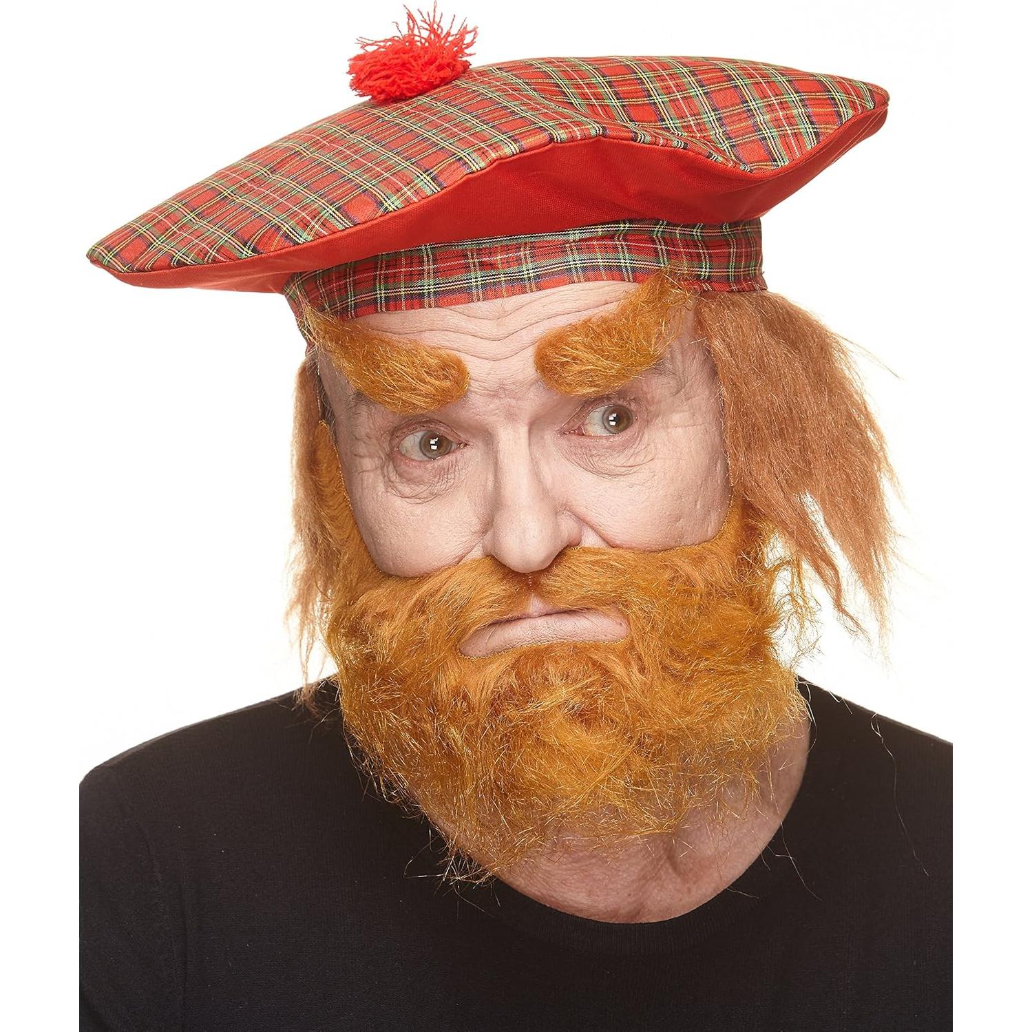 Bigote Autoadhesivo Realista Bigotes Jengibre 40x24cm