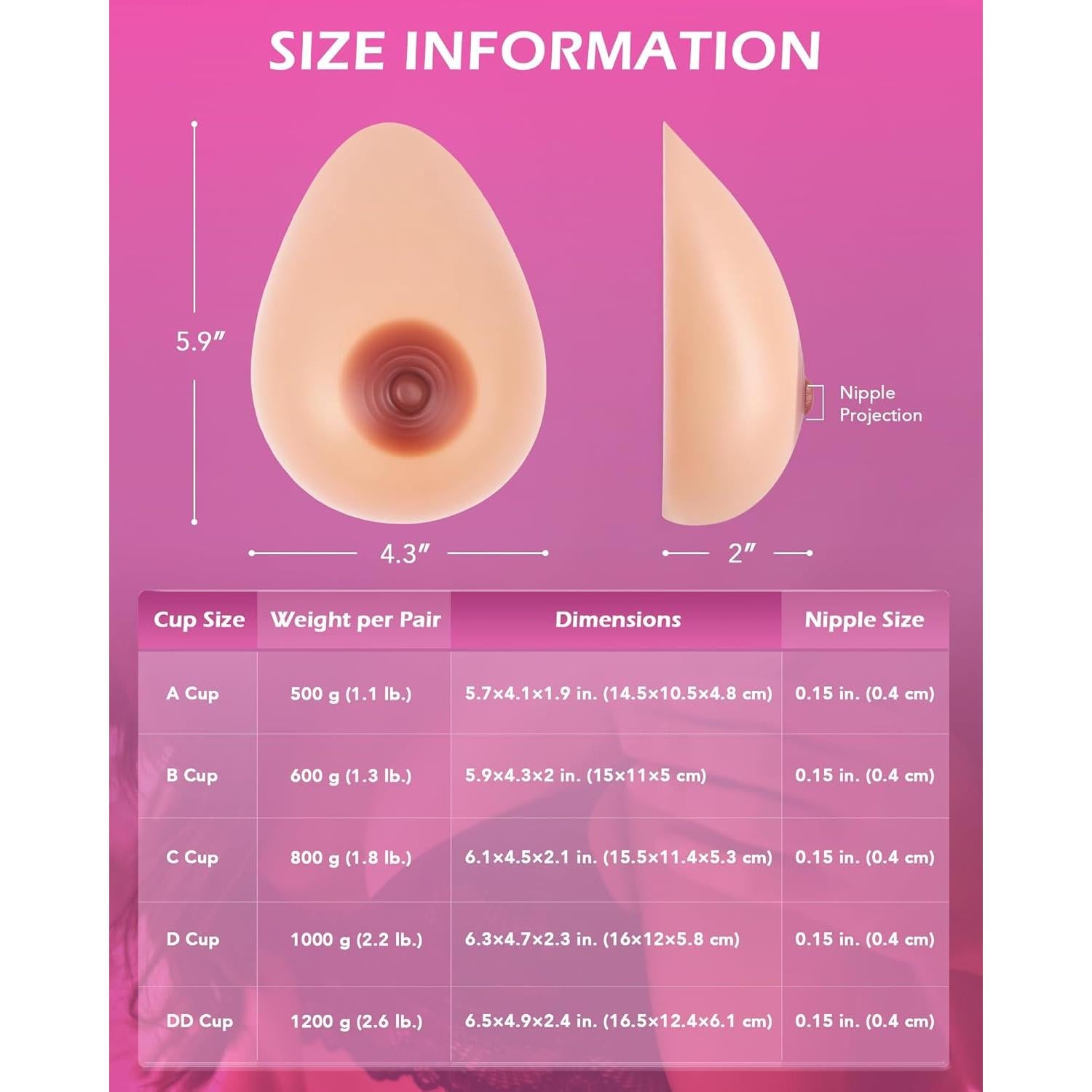 Formas de Pecho Silicona Y-NOT Talla B Autoadhesivas 600g