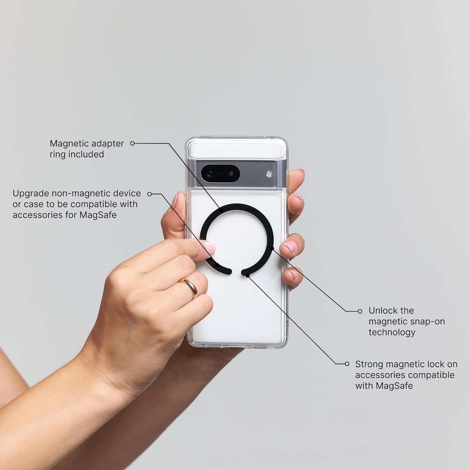 PopSockets PopGrip MagSafe Transparente para Amputación