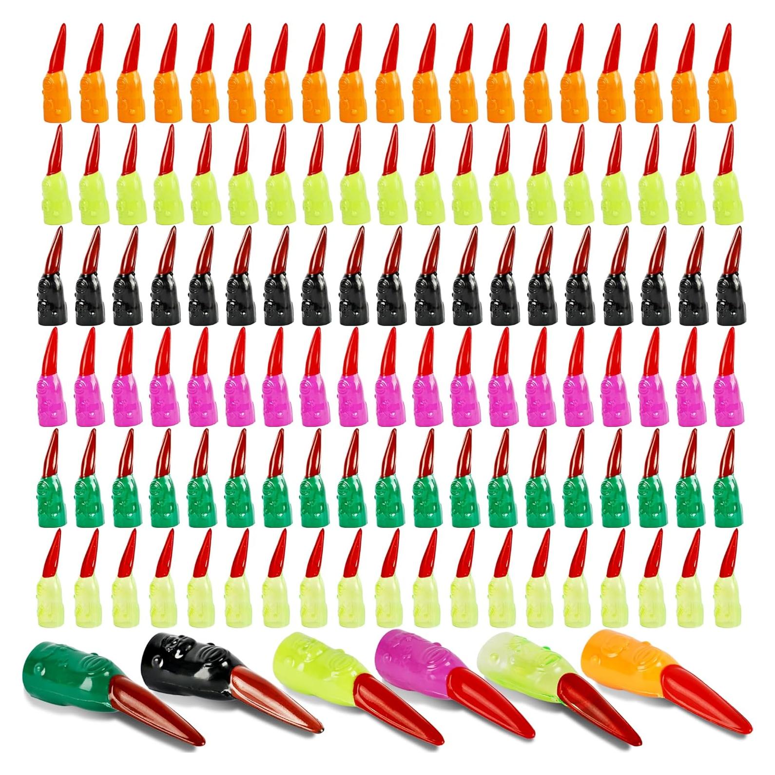 120 Dedos de Bruja Coloridos Kugliwa para Halloween - 6 Colores