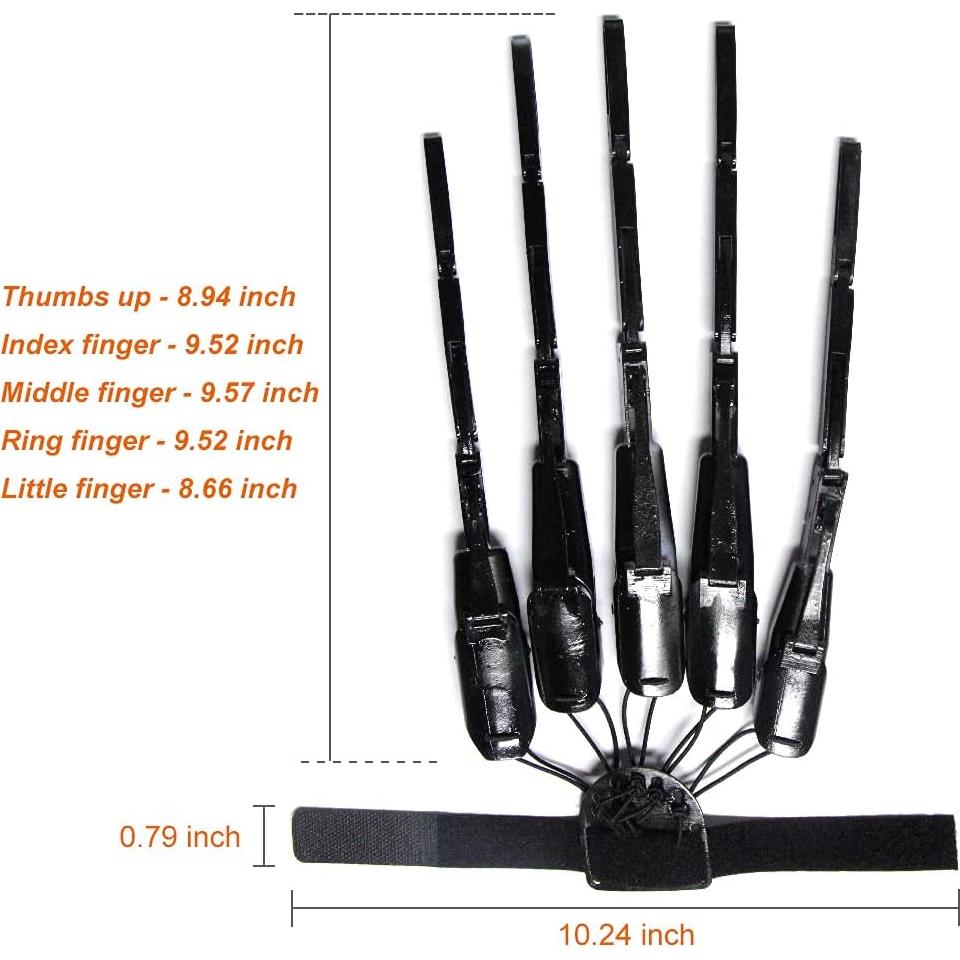 Guantes de Dedos Articulados Halloween MAPOTAD - Negro