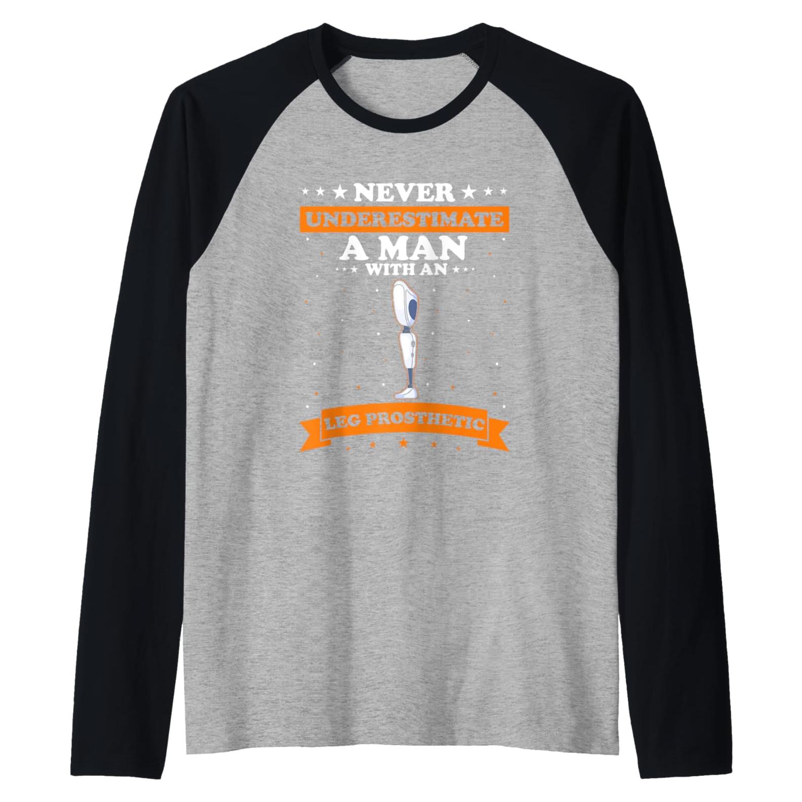 Camiseta de béisbol para hombres con diseño de pierna protésica