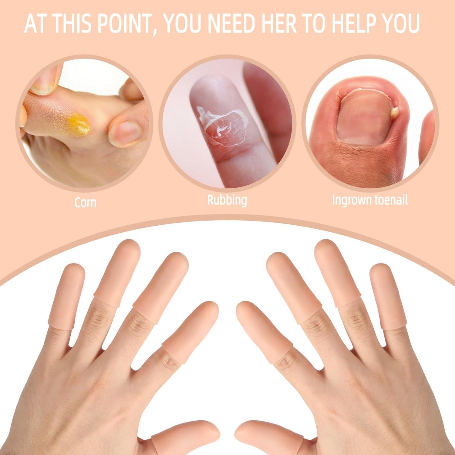 Protectores de Dedos de Silicona HydtoKun - Alivio para Artritis y Heridas - Paquete de 12