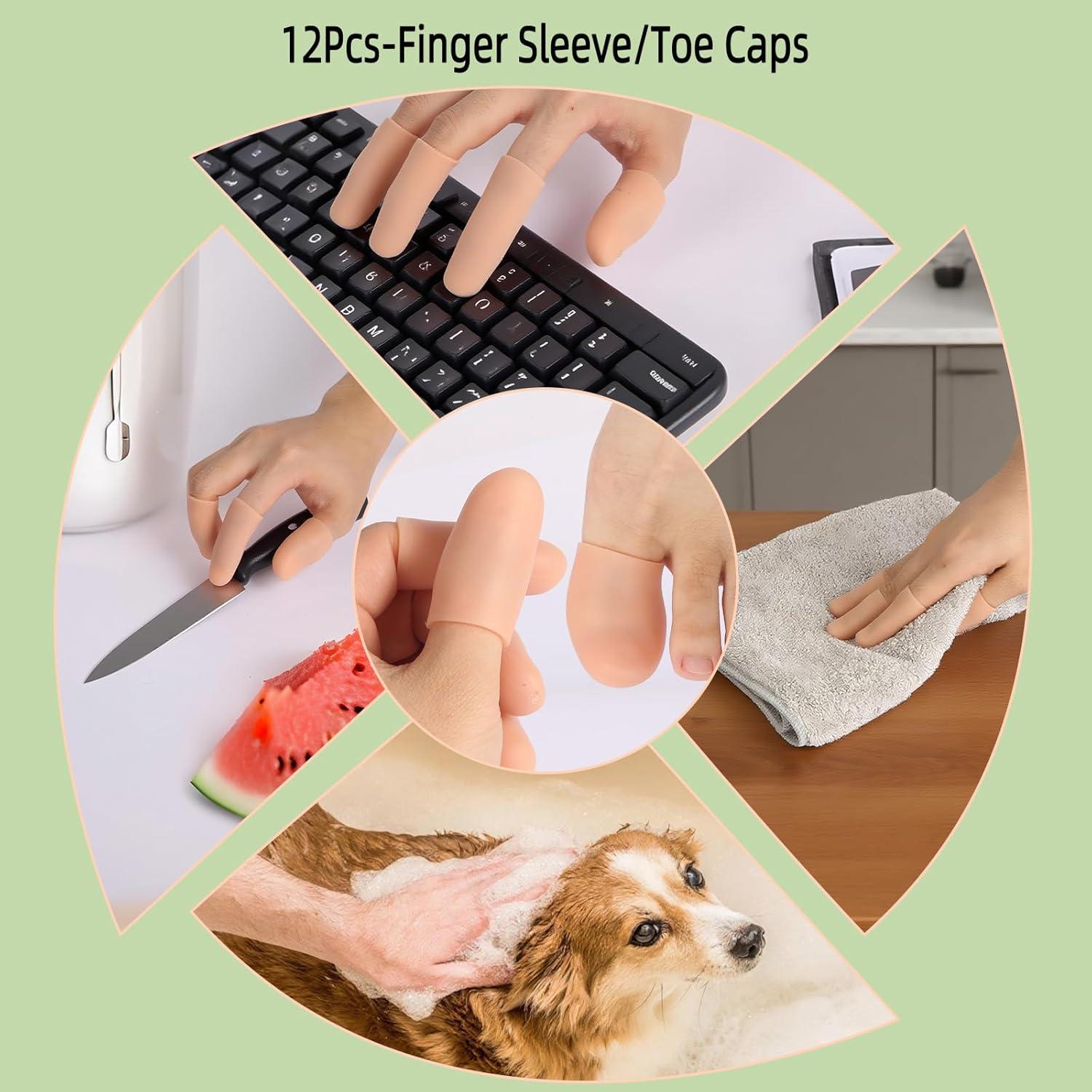 Protectores de Dedos de Silicona HydtoKun - Alivio para Artritis y Heridas - Paquete de 12