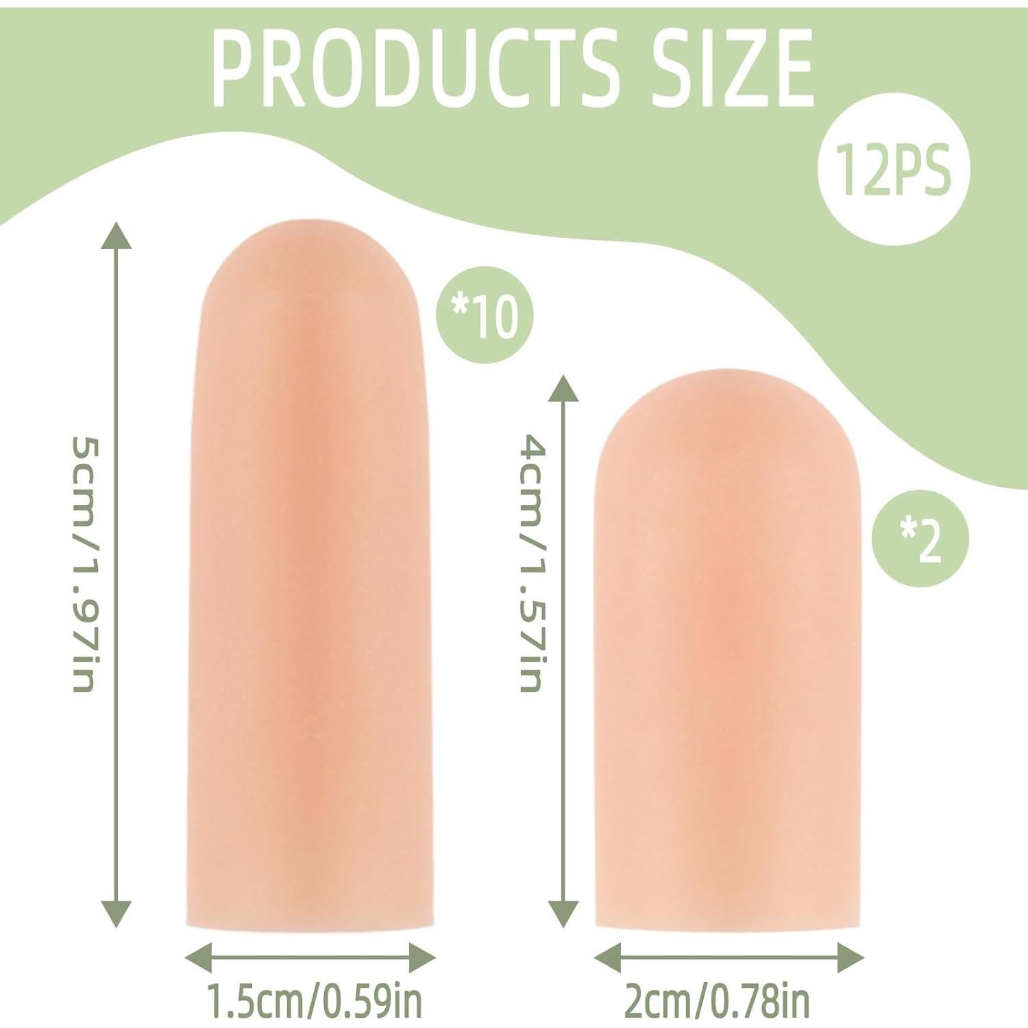 Protectores de Dedos de Silicona HydtoKun - Alivio para Artritis y Heridas - Paquete de 12