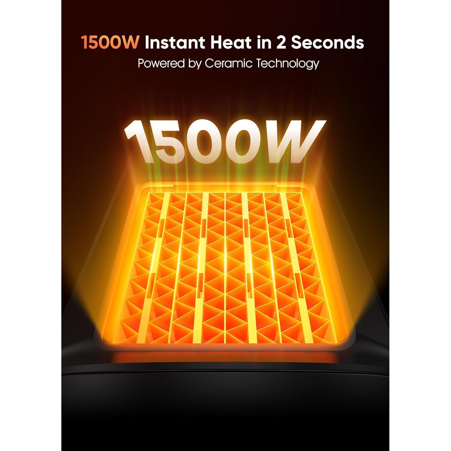 Calentador Portátil Eléctrico GiveBest DNF-1802 1500W Negro