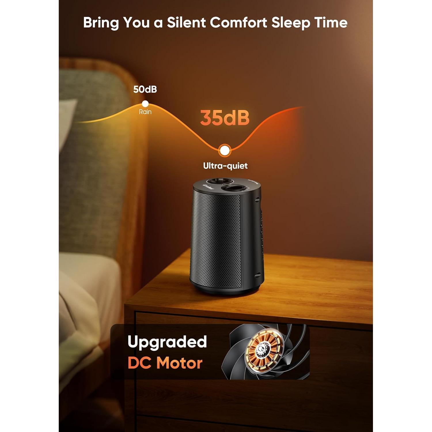 Calentador Portátil Eléctrico GiveBest DNF-1802 1500W Negro