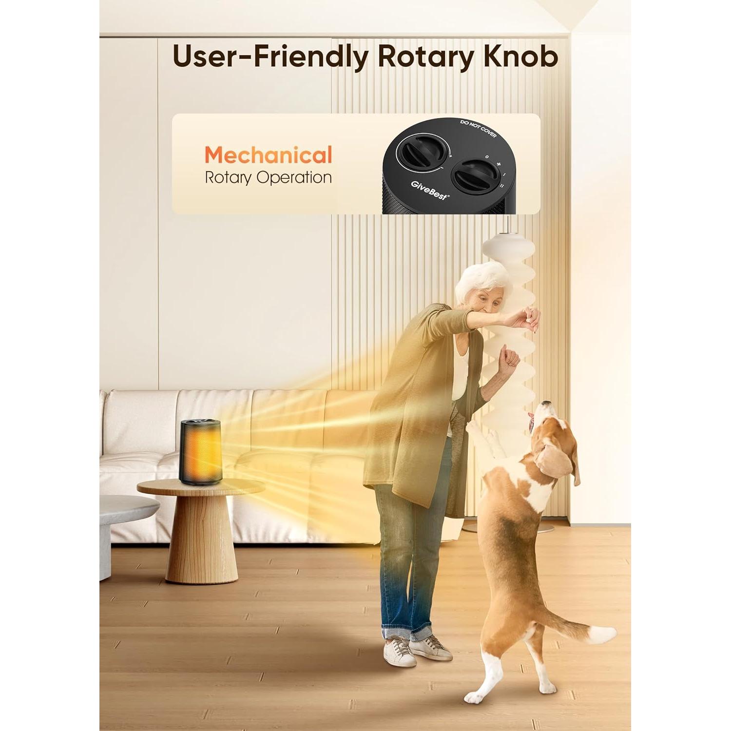 Calentador Portátil Eléctrico GiveBest DNF-1802 1500W Negro