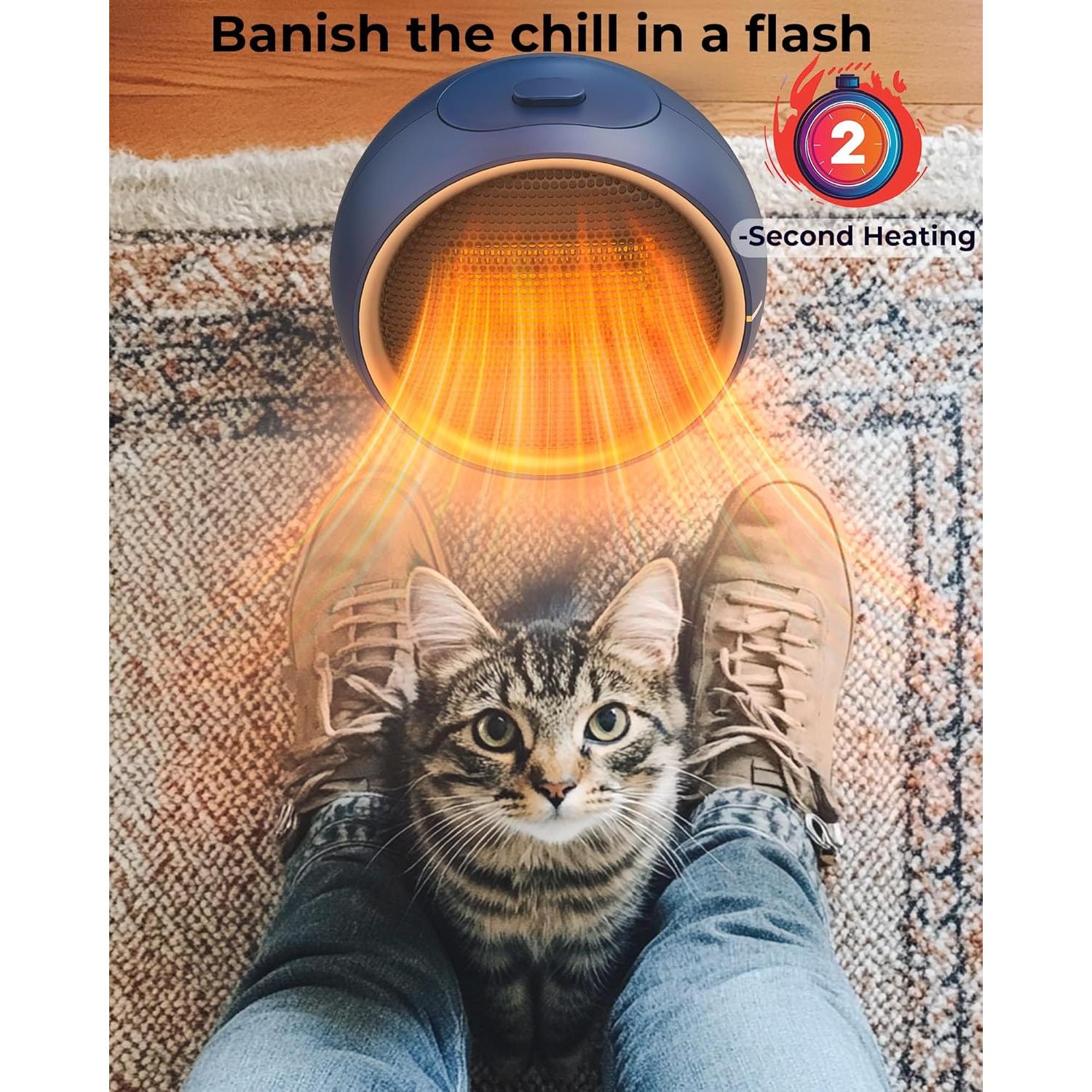 Calentador Eléctrico Portátil TUNISE Q21 Cerámica PTC 0.53kg