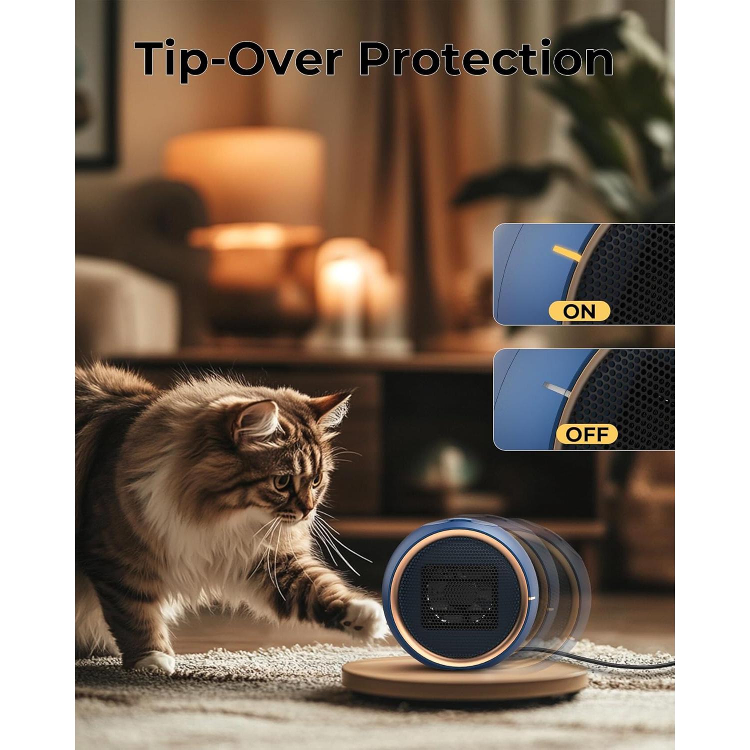 Calentador Eléctrico Portátil TUNISE Q21 Cerámica PTC 0.53kg