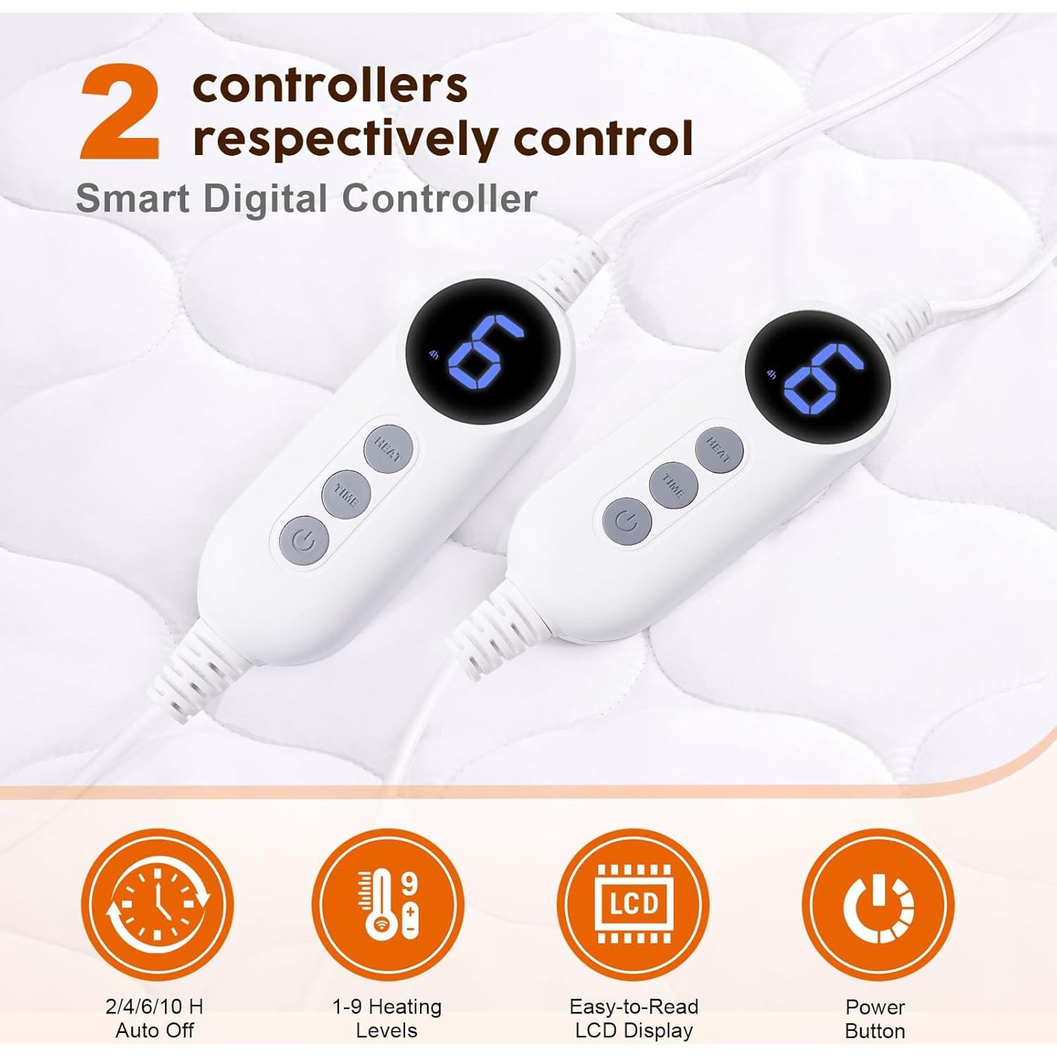 Almohadilla Térmica Eléctrica HYLEORY Queen Doble Control 203x152 cm