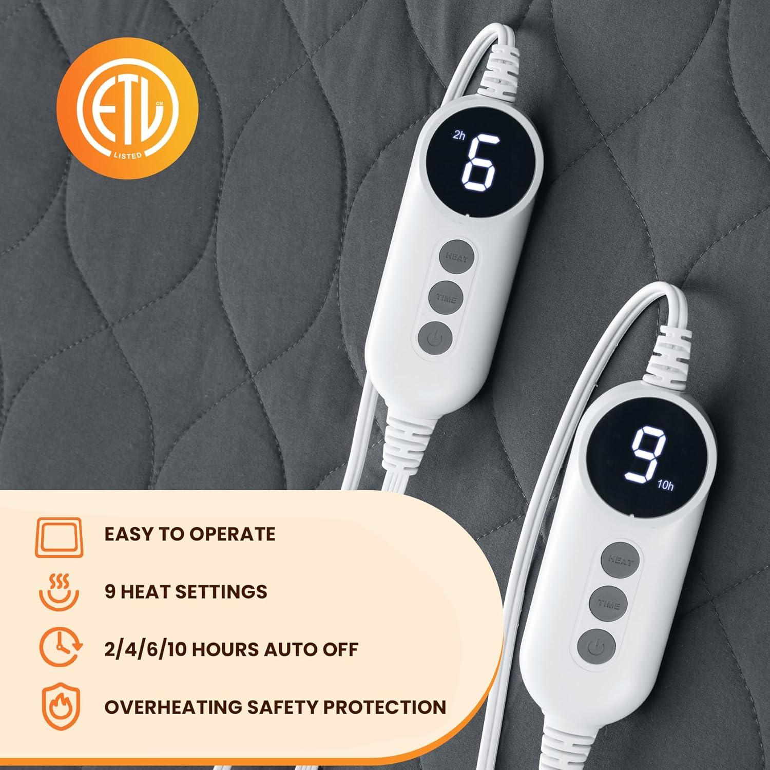 Almohadilla Térmica MASVIS Queen - Control Dual, 10 Horas