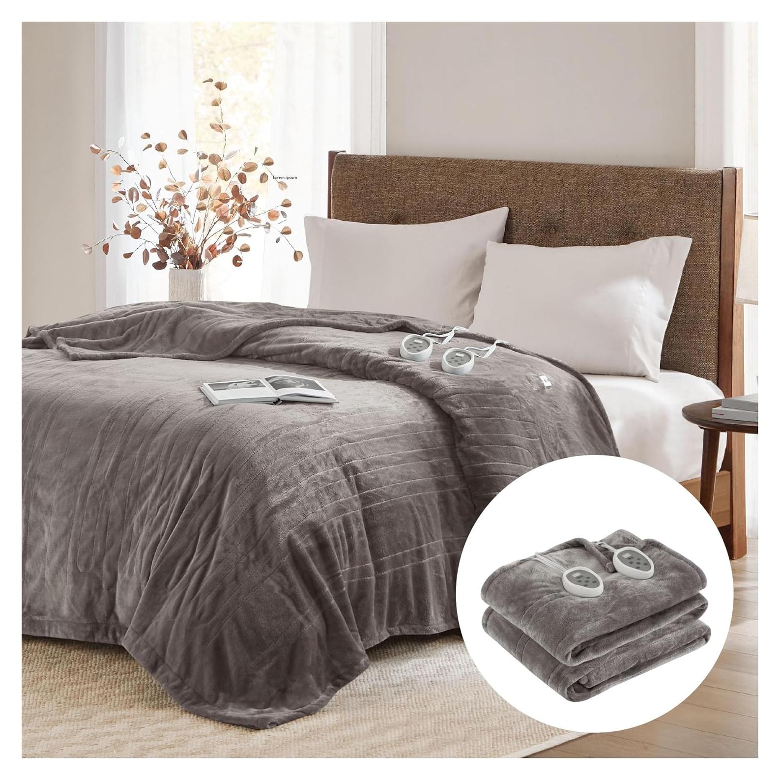 Manta Calentable Lavable Degrees of Comfort Individual Gris