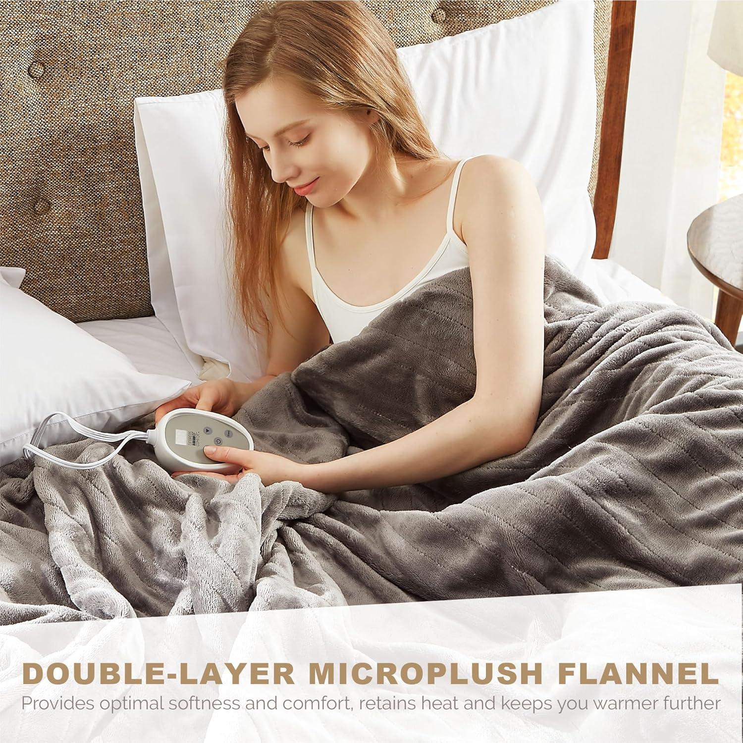 Manta Calentable Lavable Degrees of Comfort Individual Gris