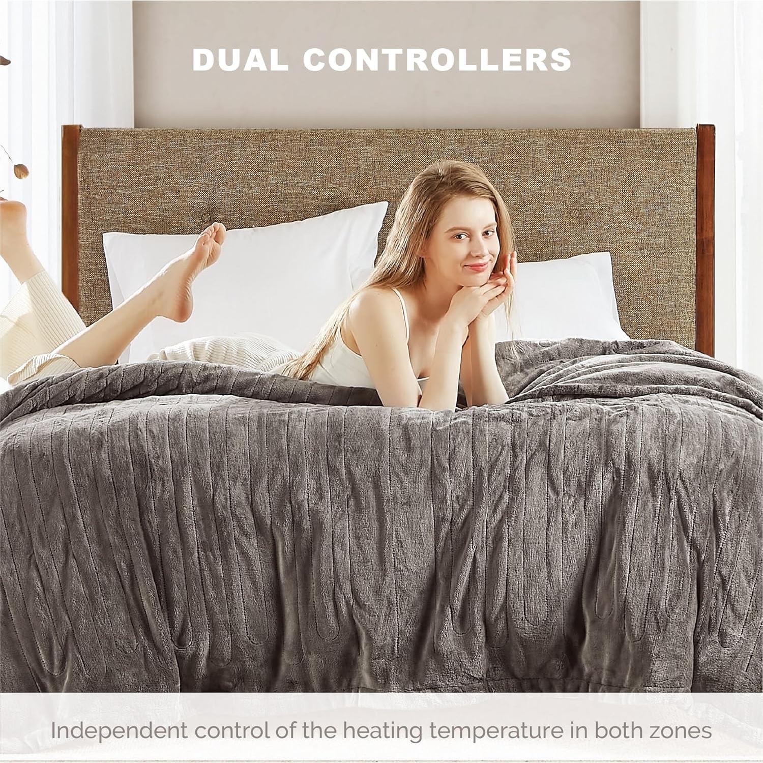 Manta Calentable Lavable Degrees of Comfort Individual Gris