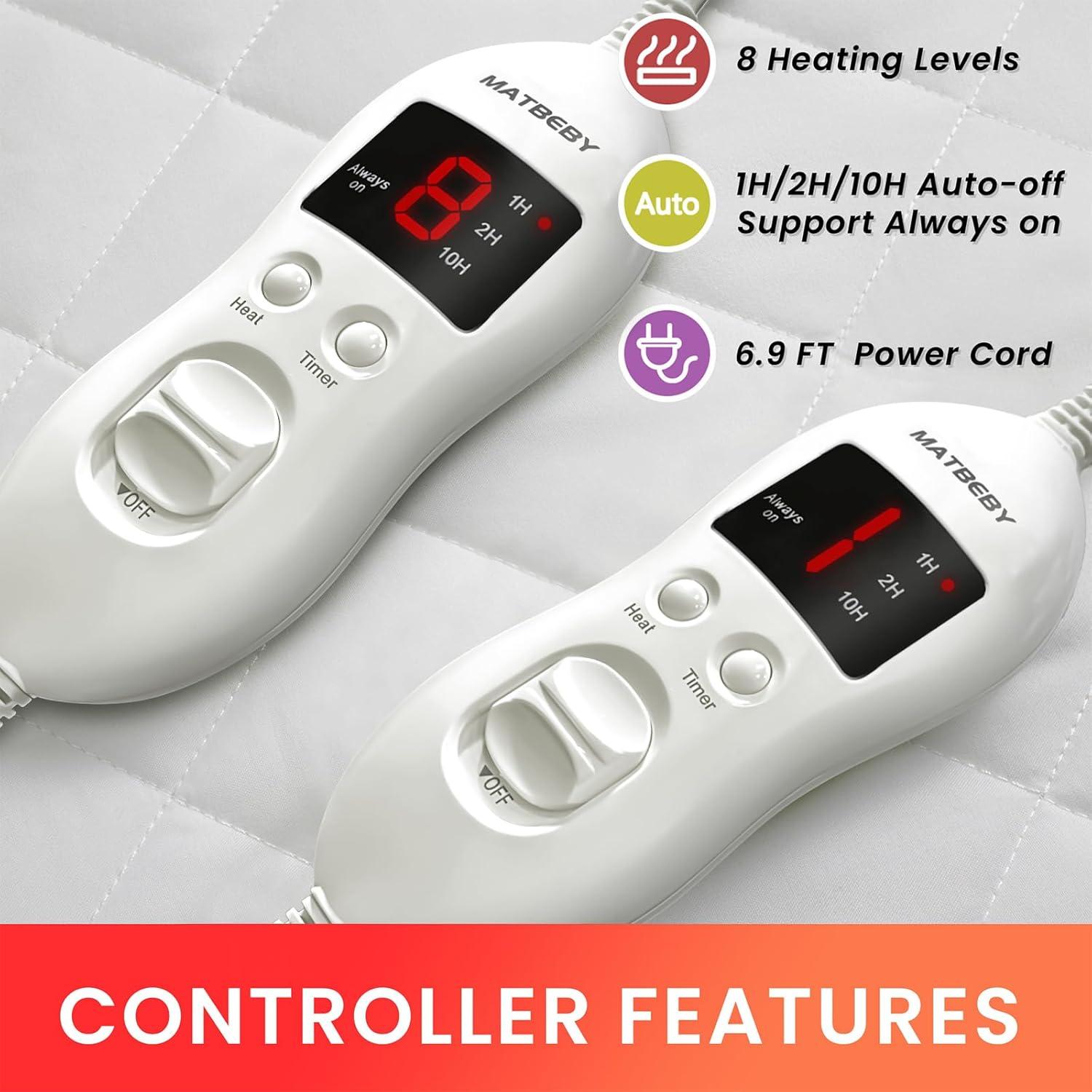 Cubierta de colchón calefactable MATBEBY Reina 152x203cm