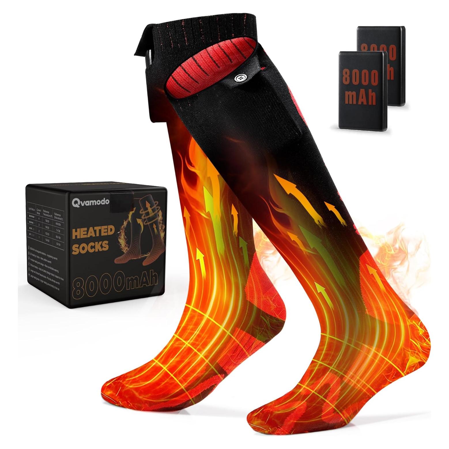 Calcetines Calentados Qvamodo JRWZ 8000mAh 12 Horas Calor