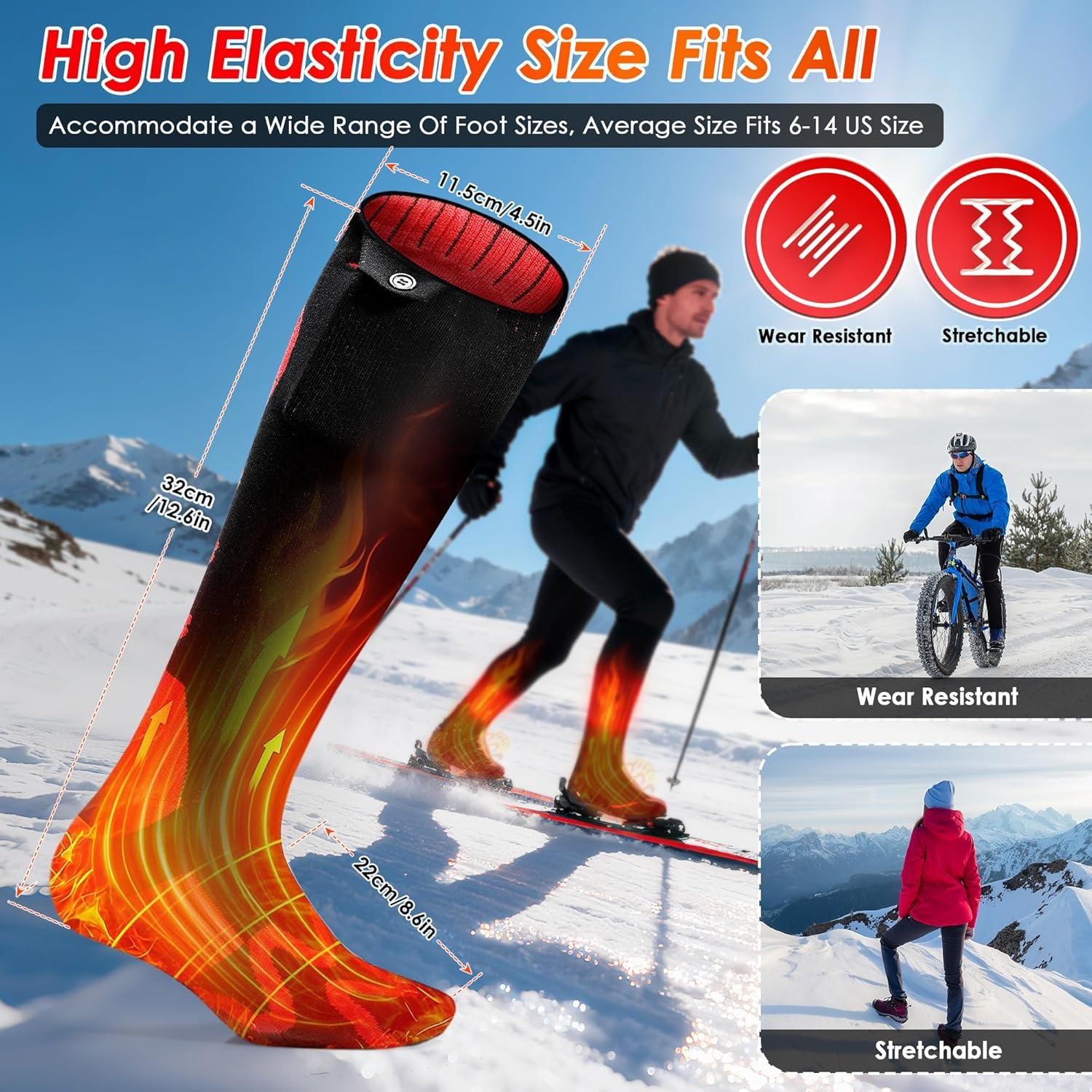 Calcetines Calentados Qvamodo JRWZ 8000mAh 12 Horas Calor