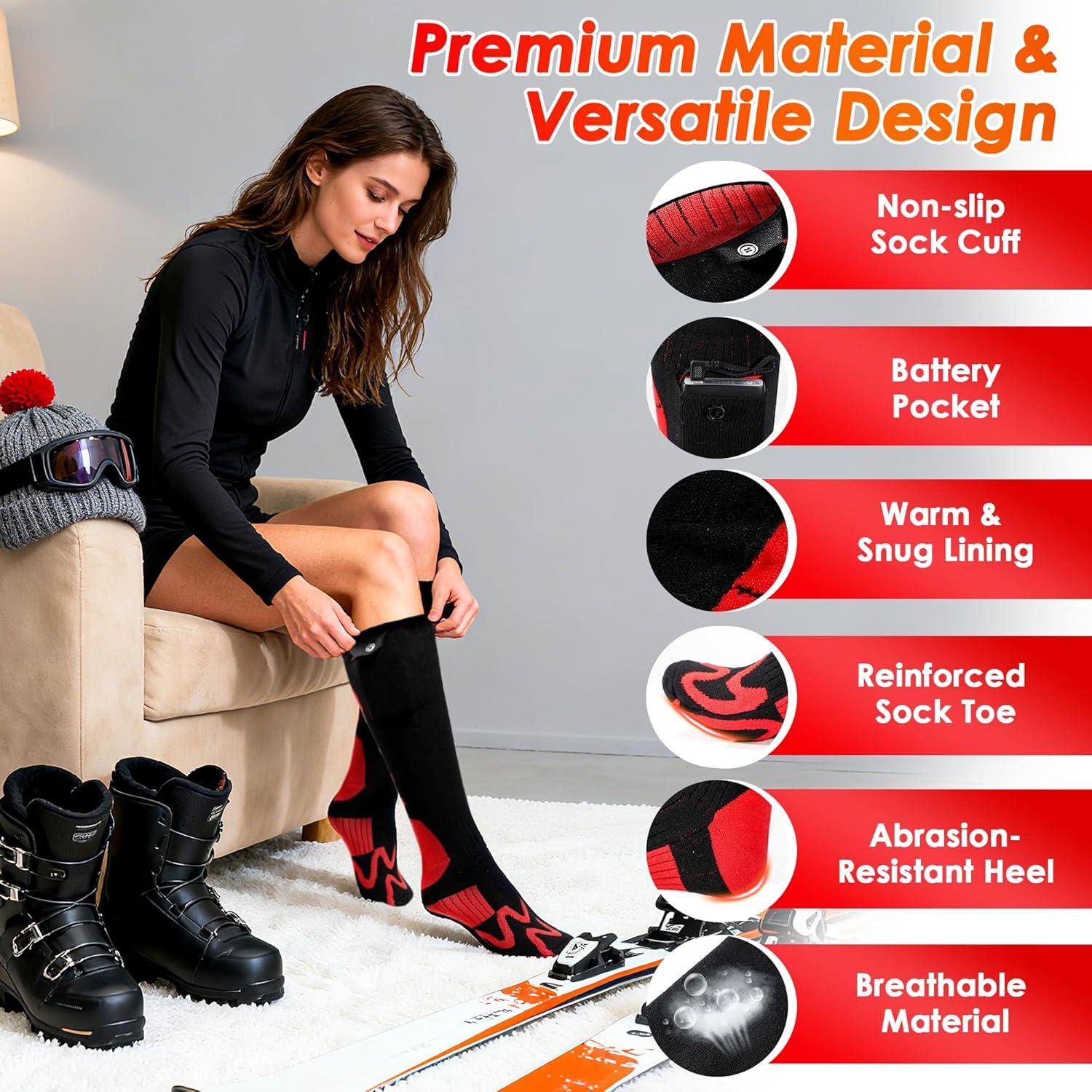 Calcetines Calentados Qvamodo JRWZ 8000mAh 12 Horas Calor