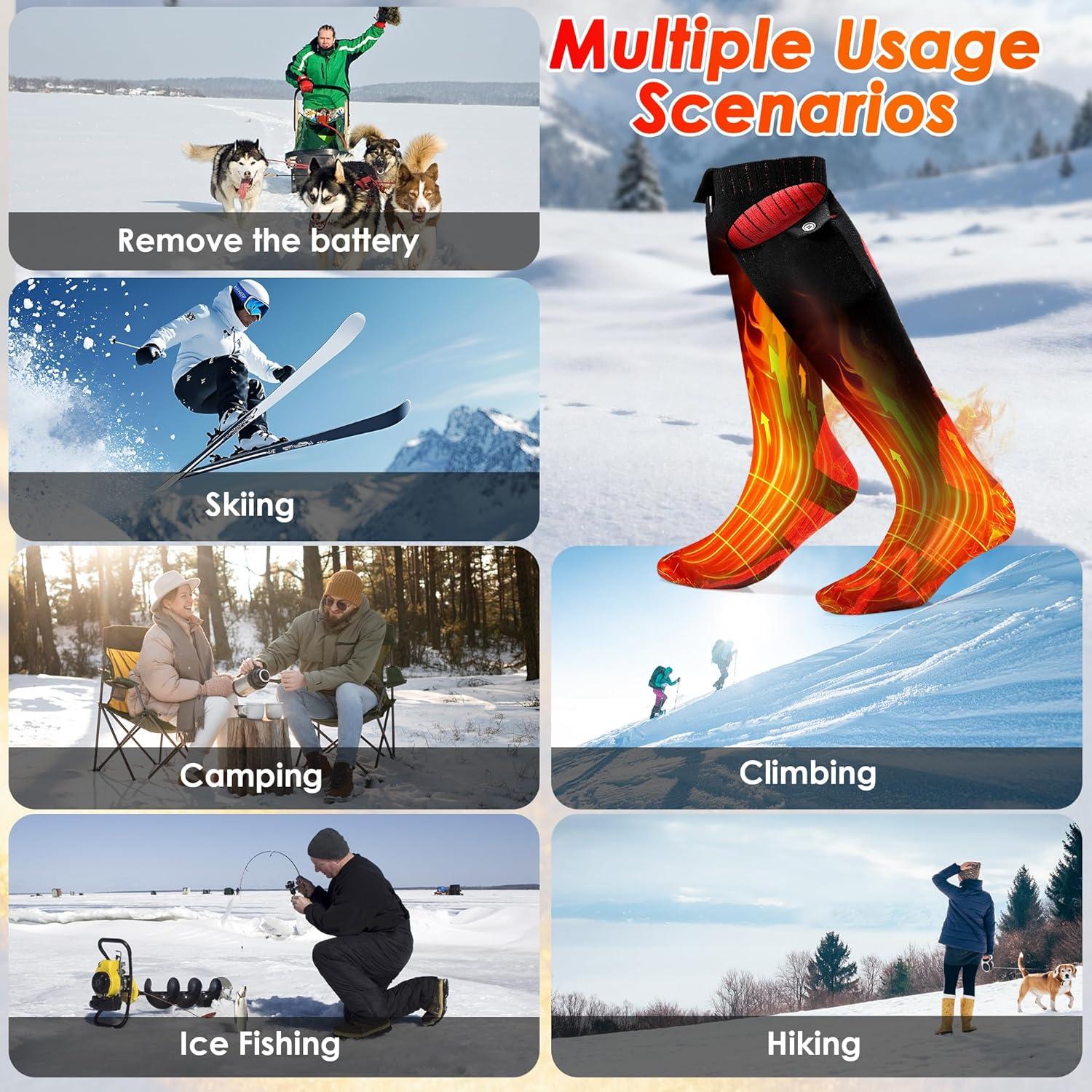 Calcetines Calentados Qvamodo JRWZ 8000mAh 12 Horas Calor