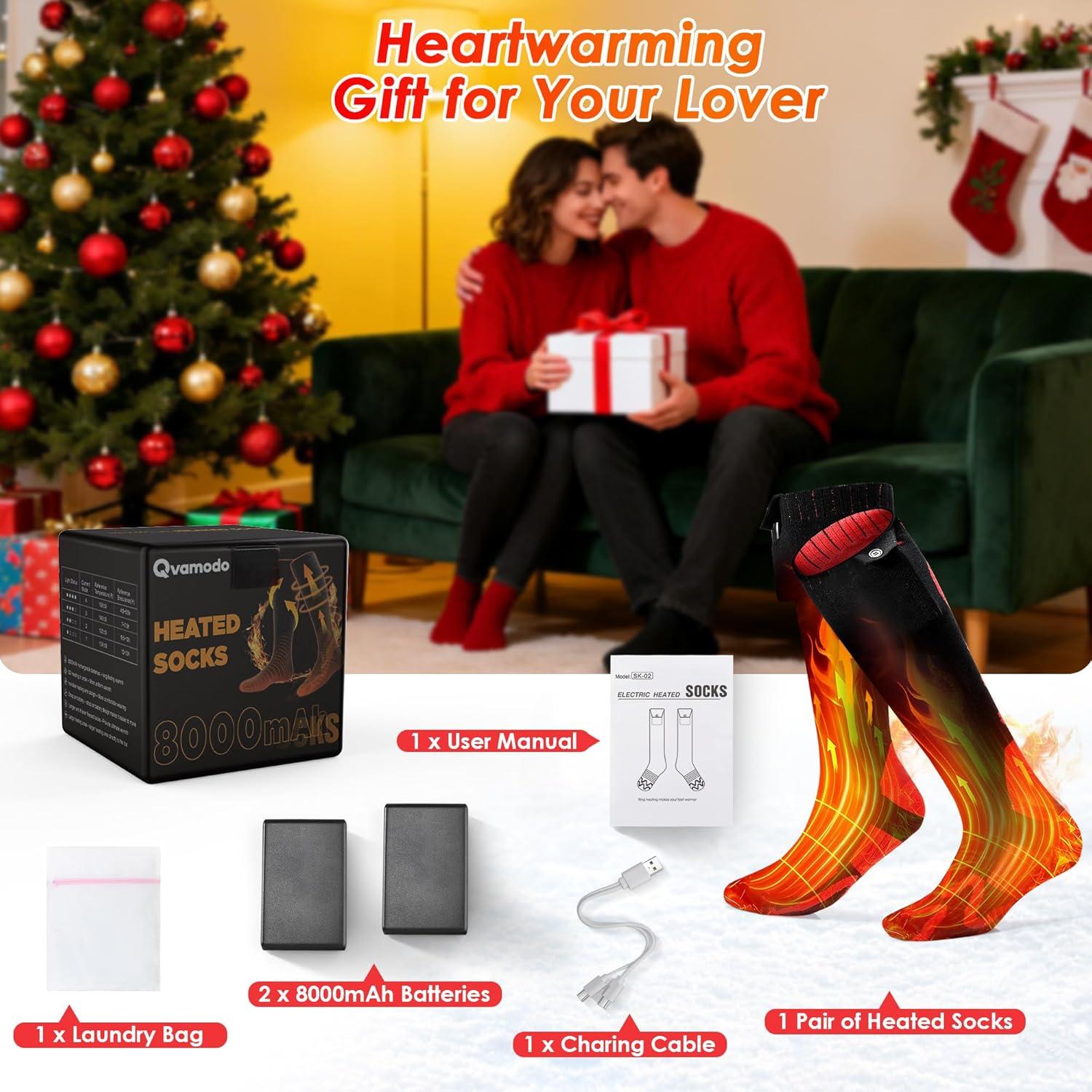Calcetines Calentados Qvamodo JRWZ 8000mAh 12 Horas Calor