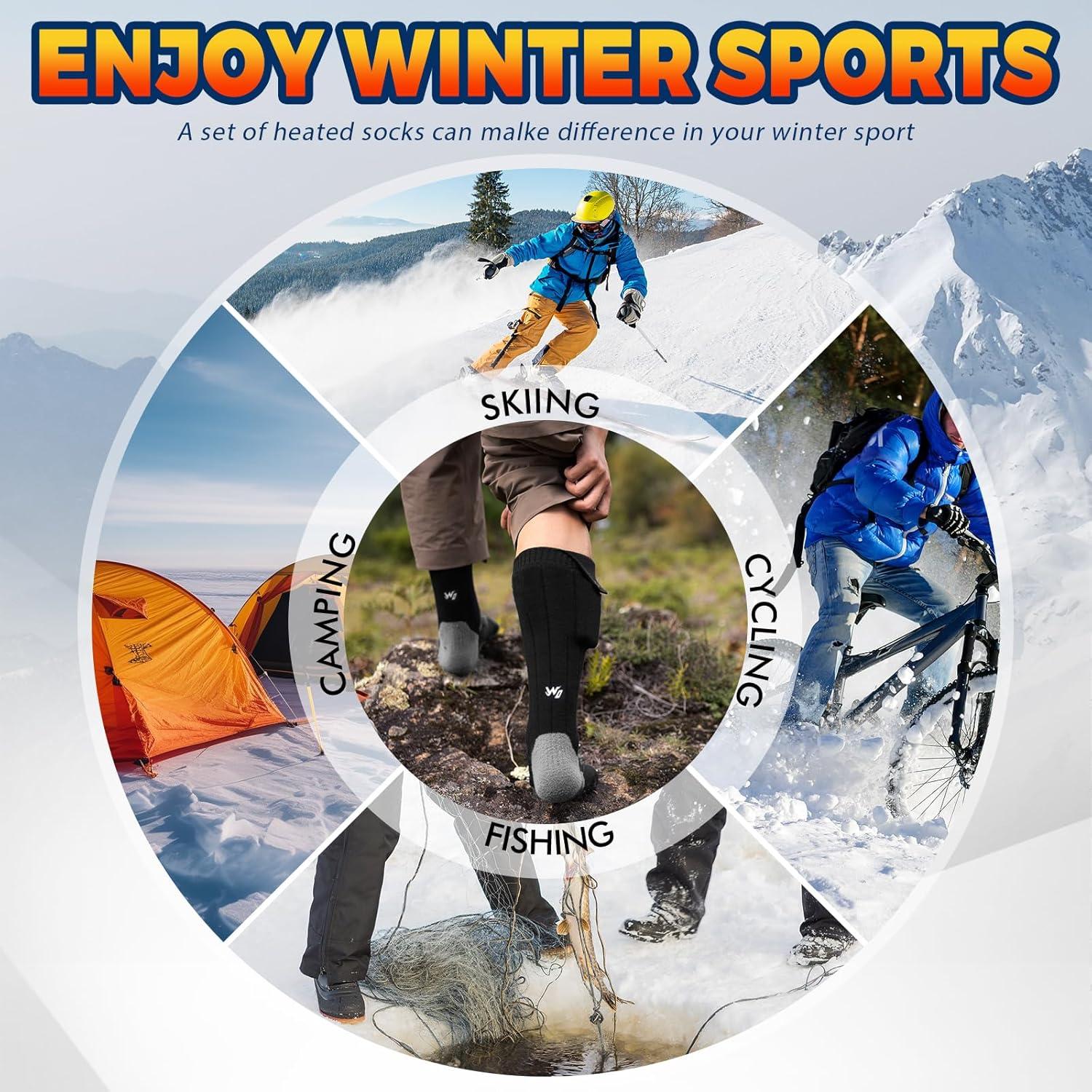 Calcetines Eléctricos Calentados Wndy's Dream 5000mAh Negro