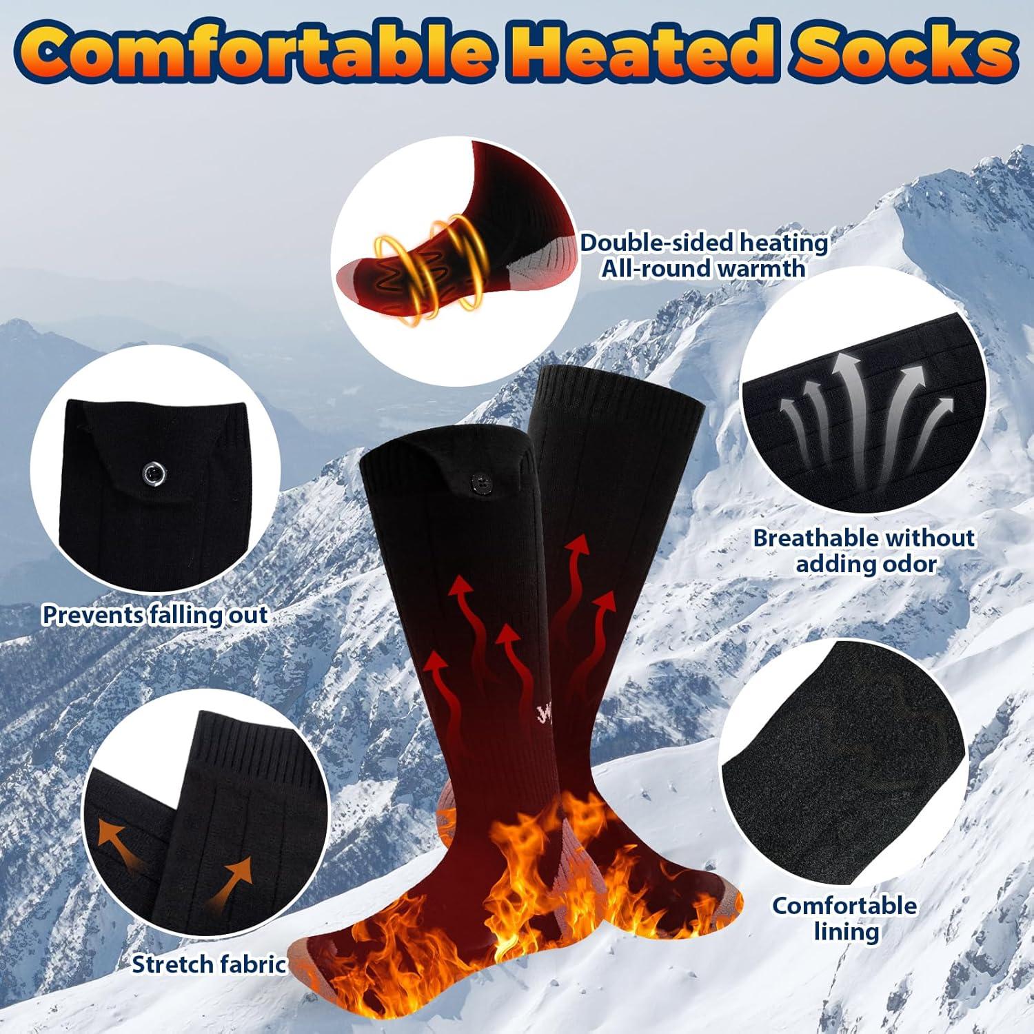 Calcetines Eléctricos Calentados Wndy's Dream 5000mAh Negro