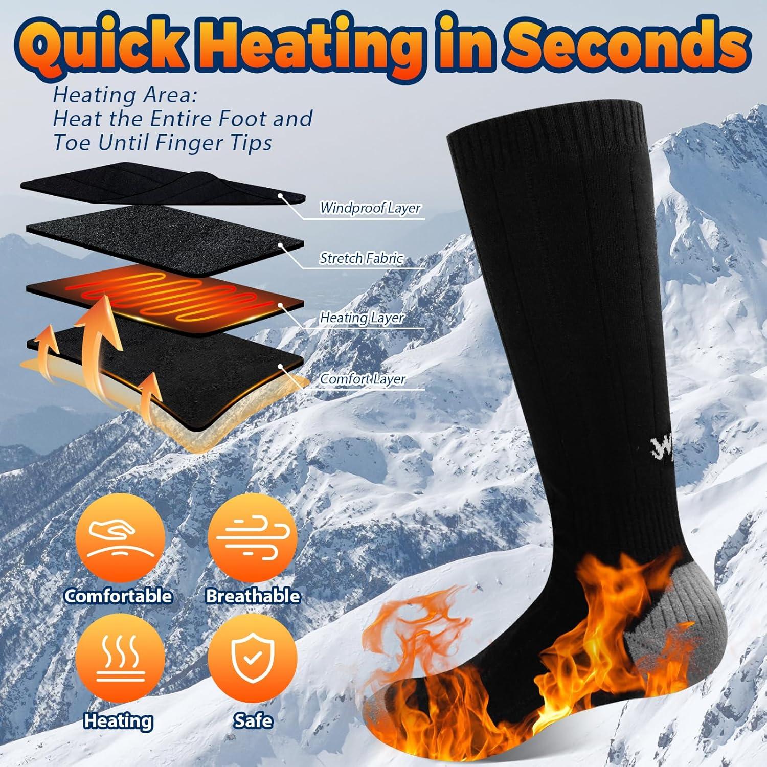 Calcetines Eléctricos Calentados Wndy's Dream 5000mAh Negro