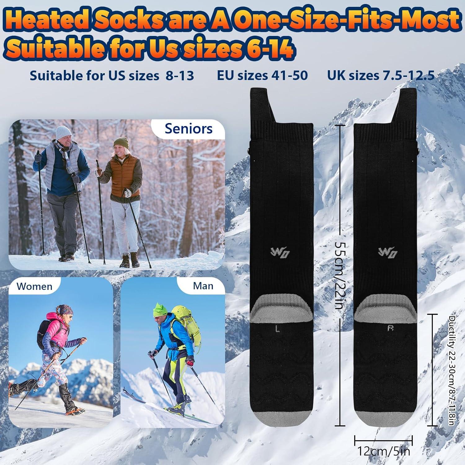 Calcetines Eléctricos Calentados Wndy's Dream 5000mAh Negro