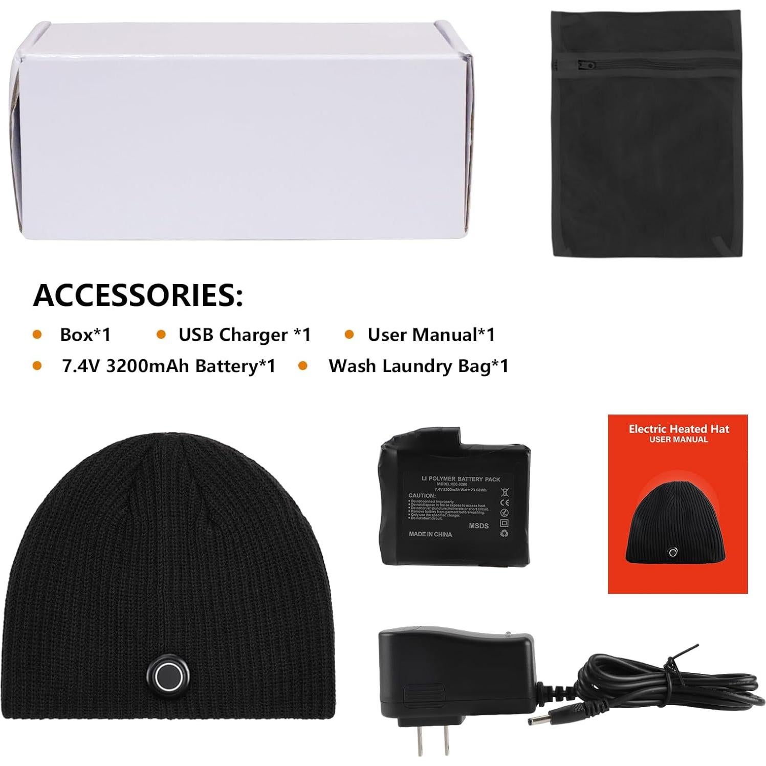 Gorro Calentado VEEST Unisex 7.4V Recargable Invierno