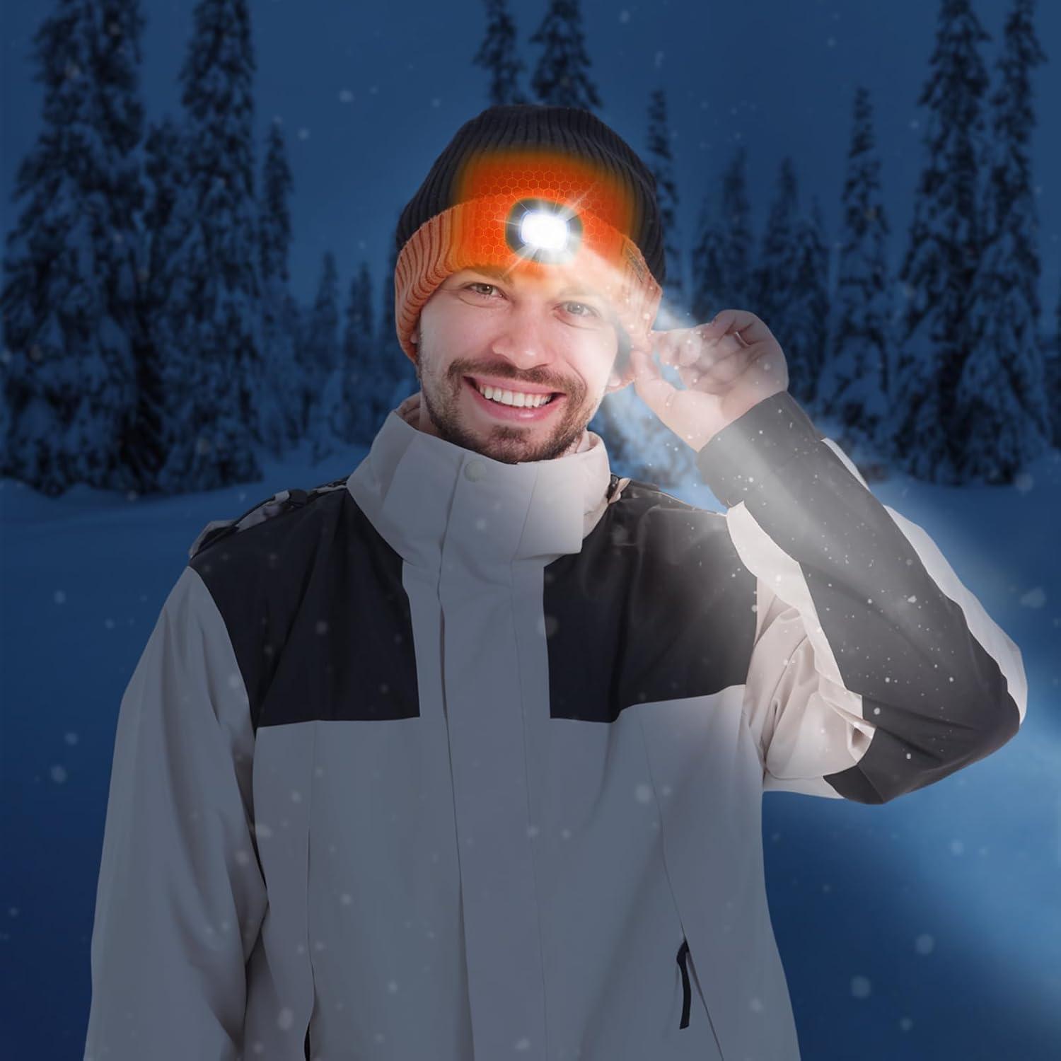 Gorro Calentado WOOMER con Luz LED, Batería 5V 4000mAh