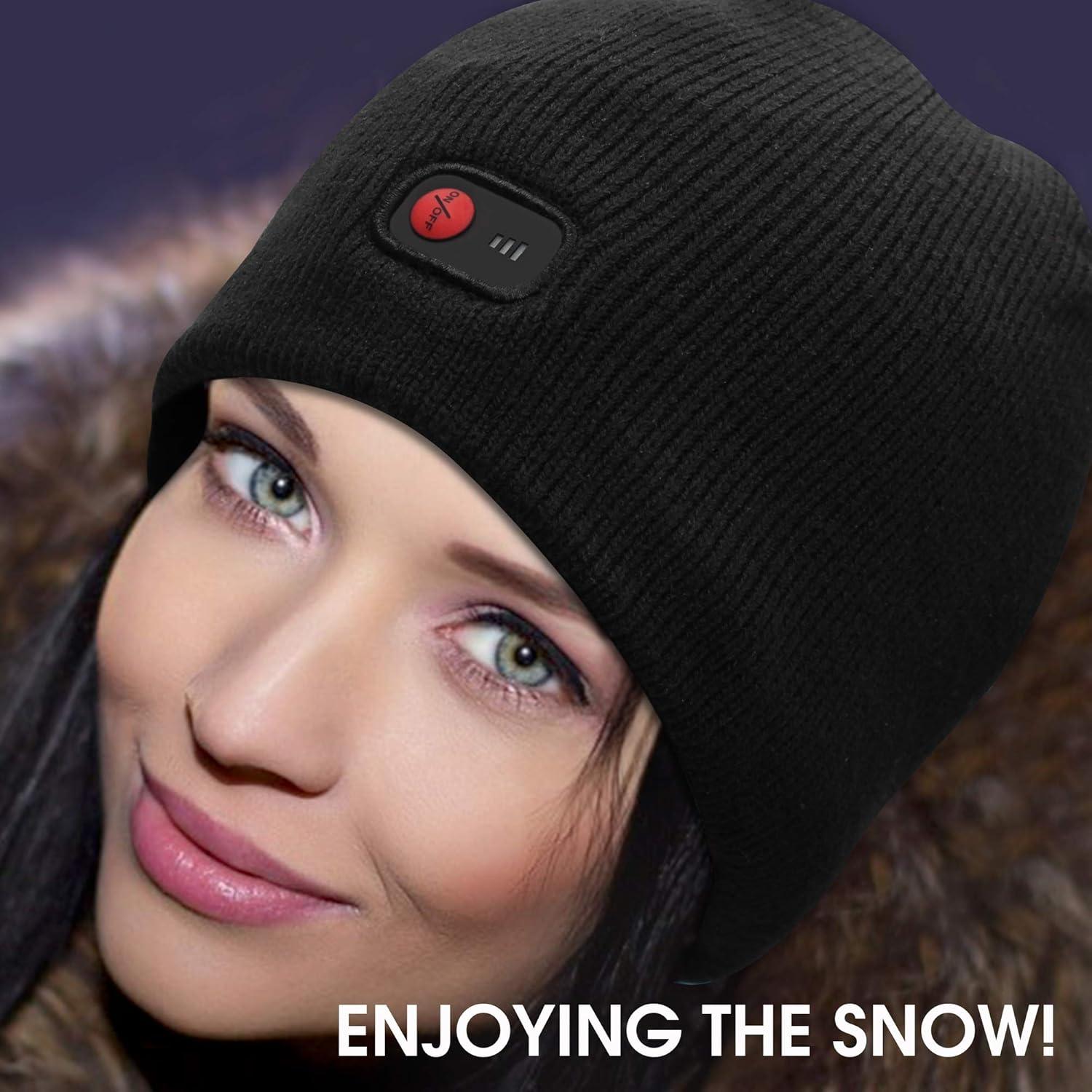 Gorro Calentado QILOVE 7.4V Unisex Negro - Invierno