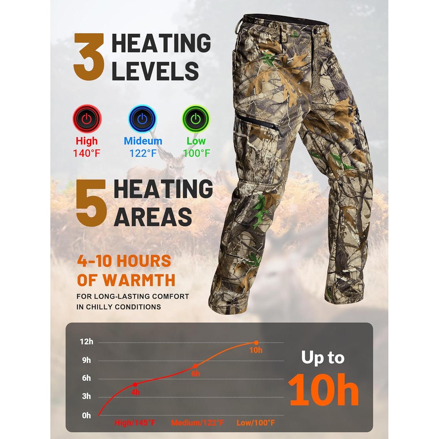 Pantalones Térmicos de Caza ANTÁRTICA GEAR 12V Impermeables