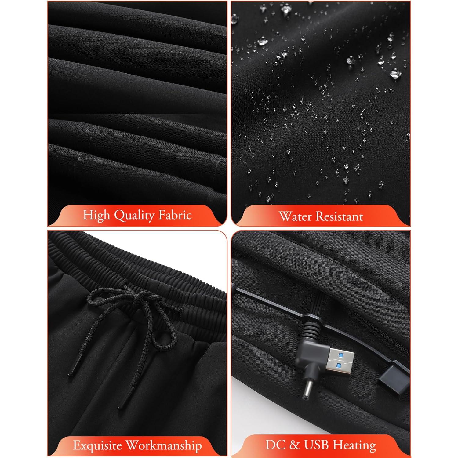 Pantalones Calentados Eléctricos para Hombres y Mujeres - 7.4V y USB