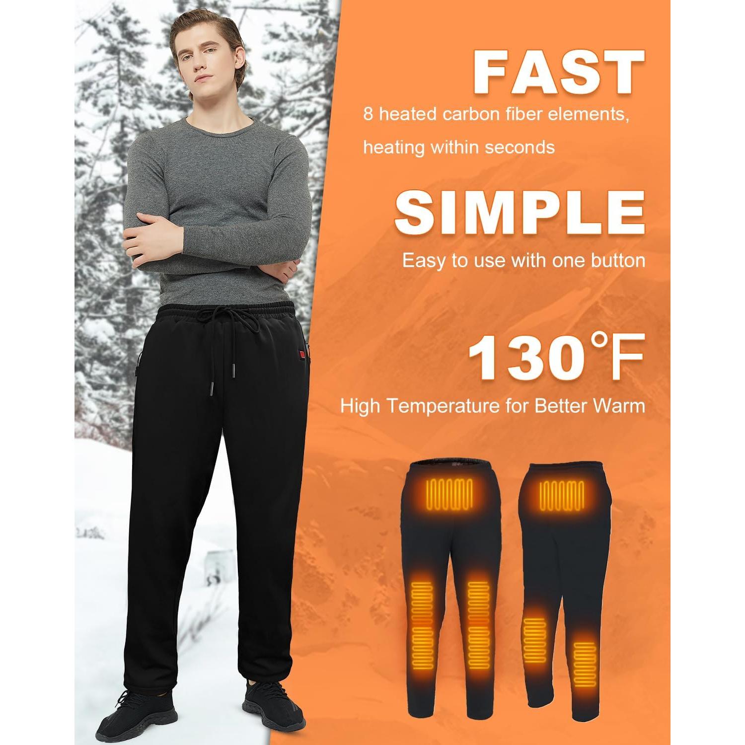 Pantalones Térmicos Calentados FERNIDA para Hombre - Negro