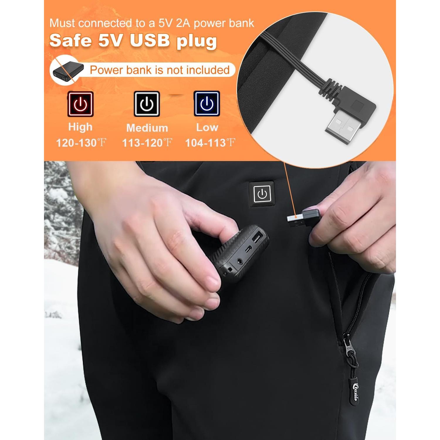 Pantalones Térmicos Calentados FERNIDA para Hombre - Negro