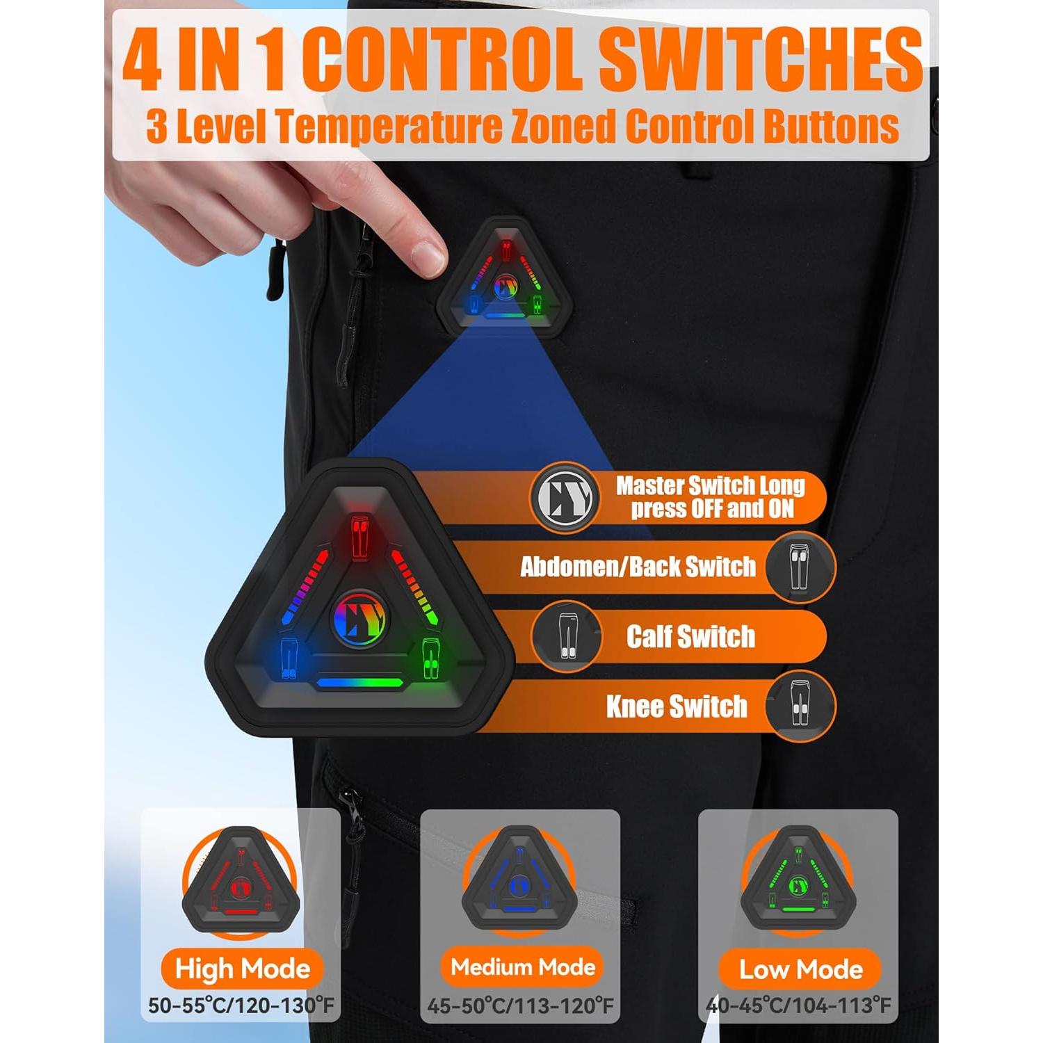 Pantalones Calentados Softshell Impermeables para Hombre RTAX-021P