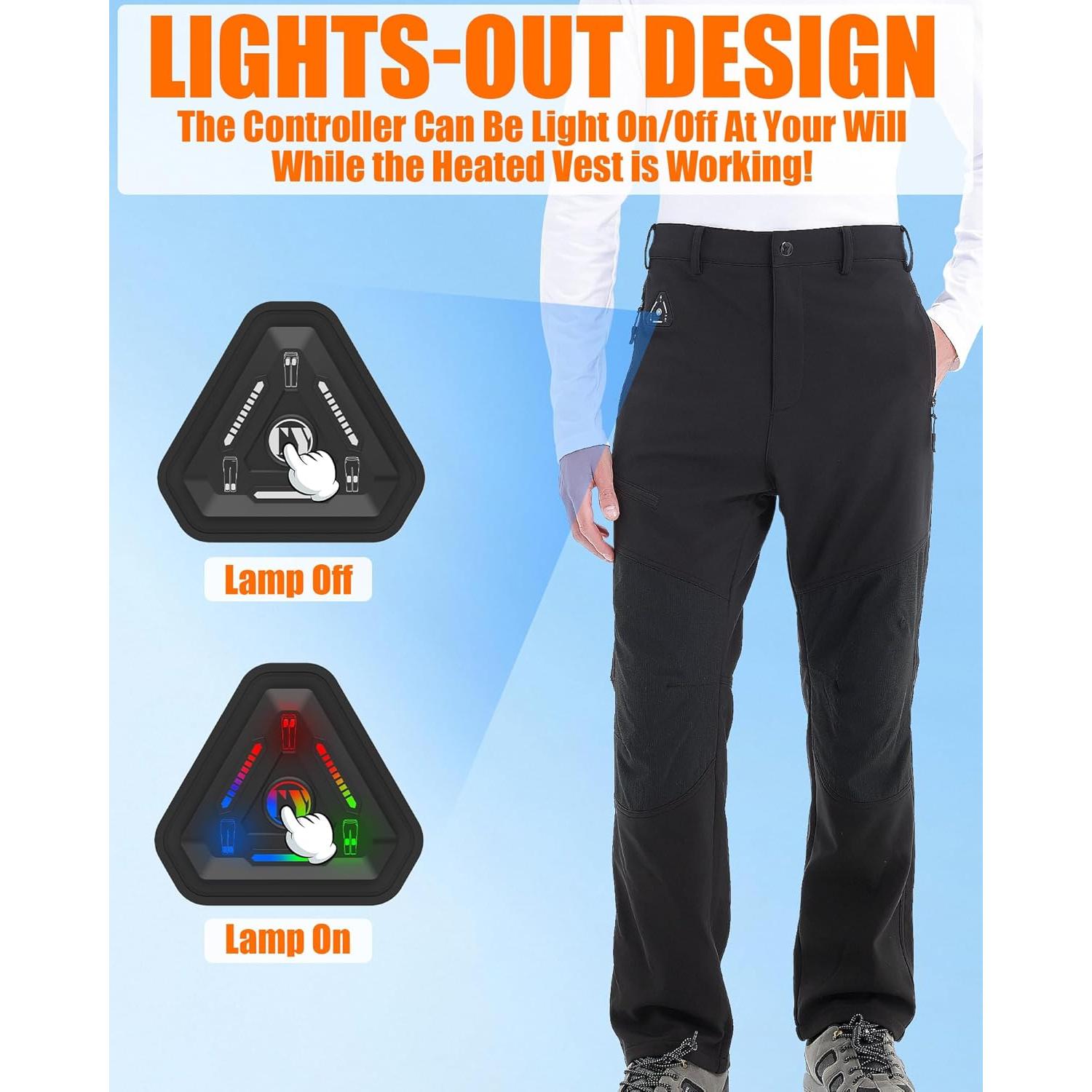 Pantalones Calentados Softshell Impermeables para Hombre RTAX-021P