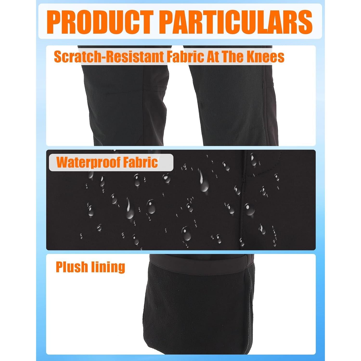 Pantalones Calentados Softshell Impermeables para Hombre RTAX-021P