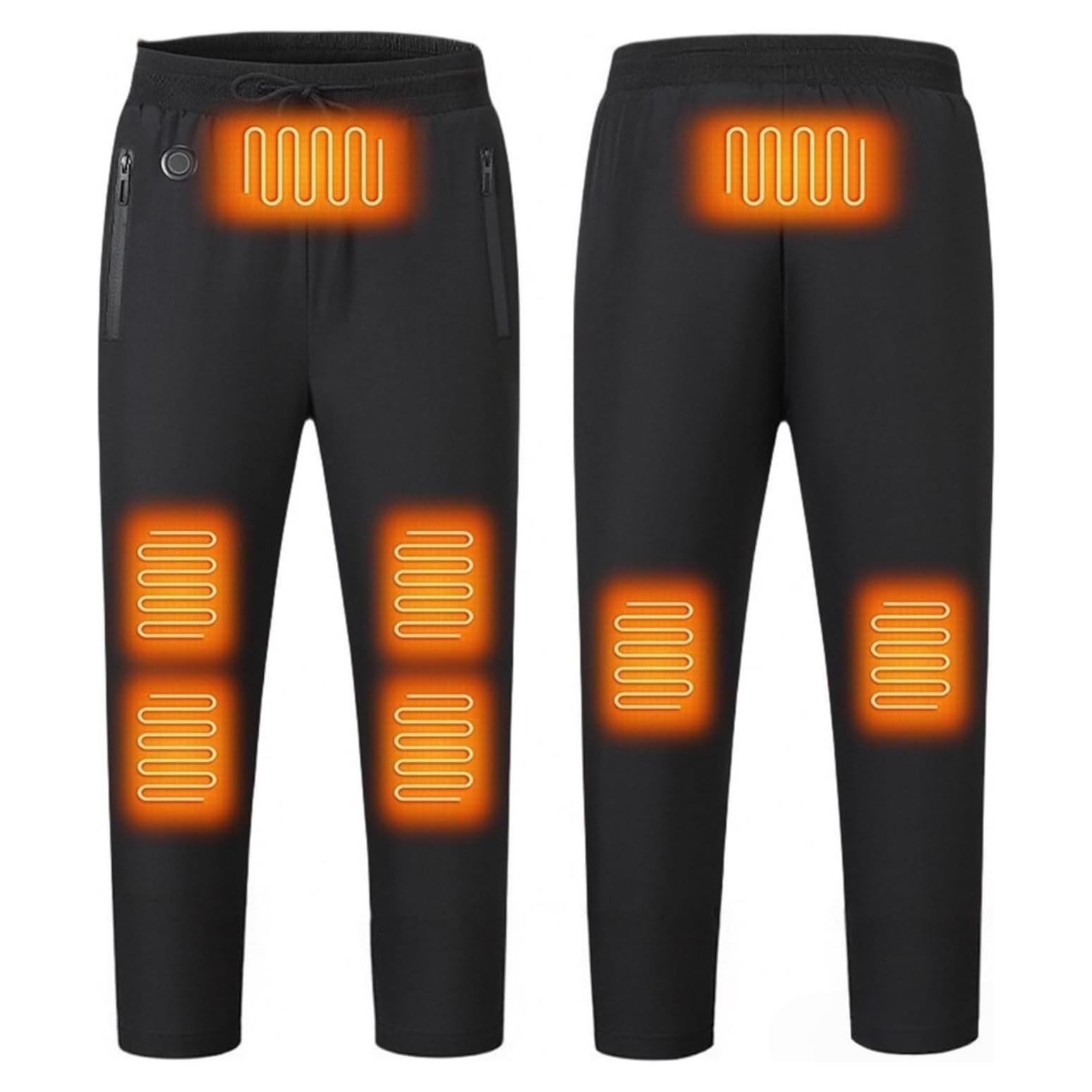 Pantalones Calentados Baimiu para Hombre Talla Grande Negro