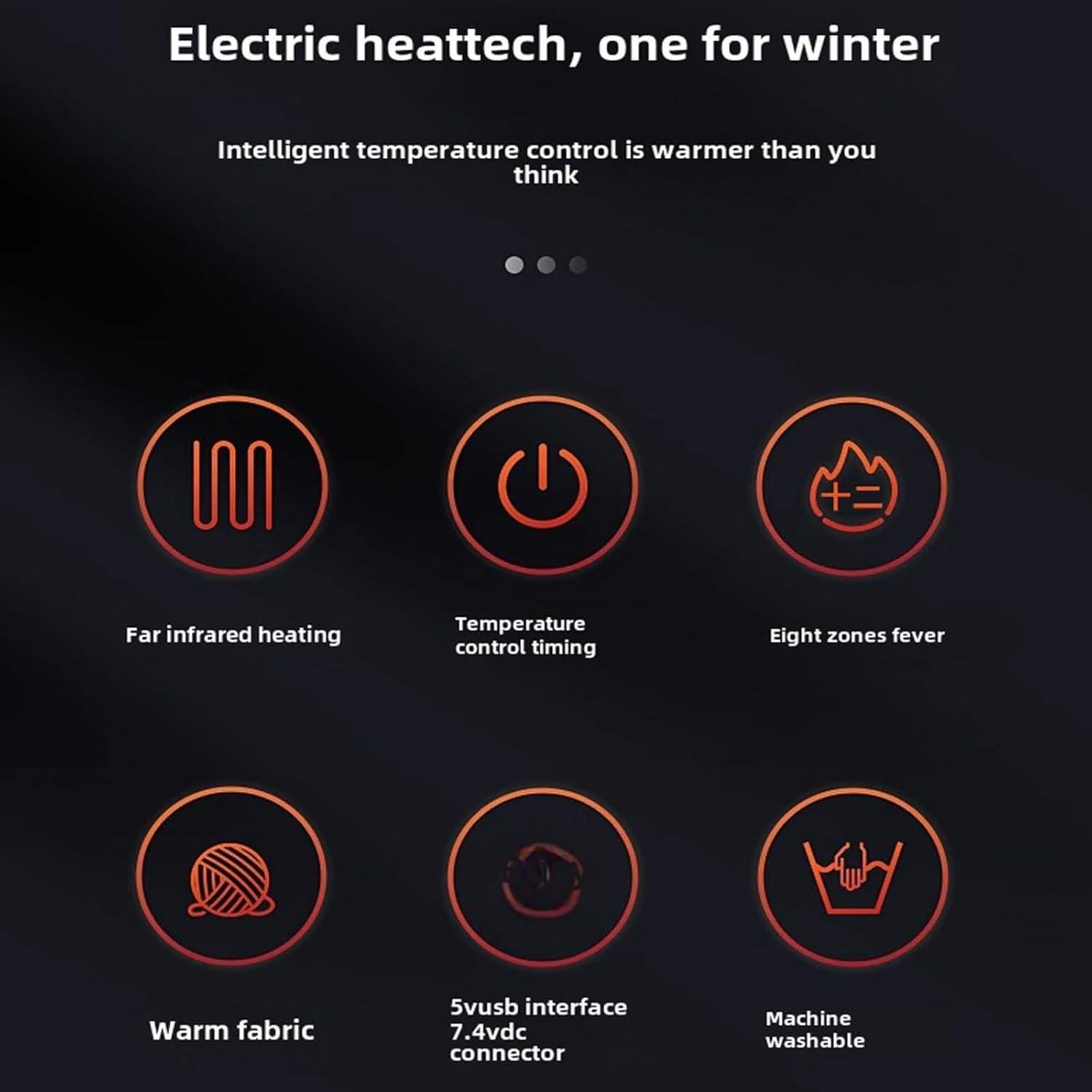 Pantalones Calentados Baimiu para Hombre Talla Grande Negro