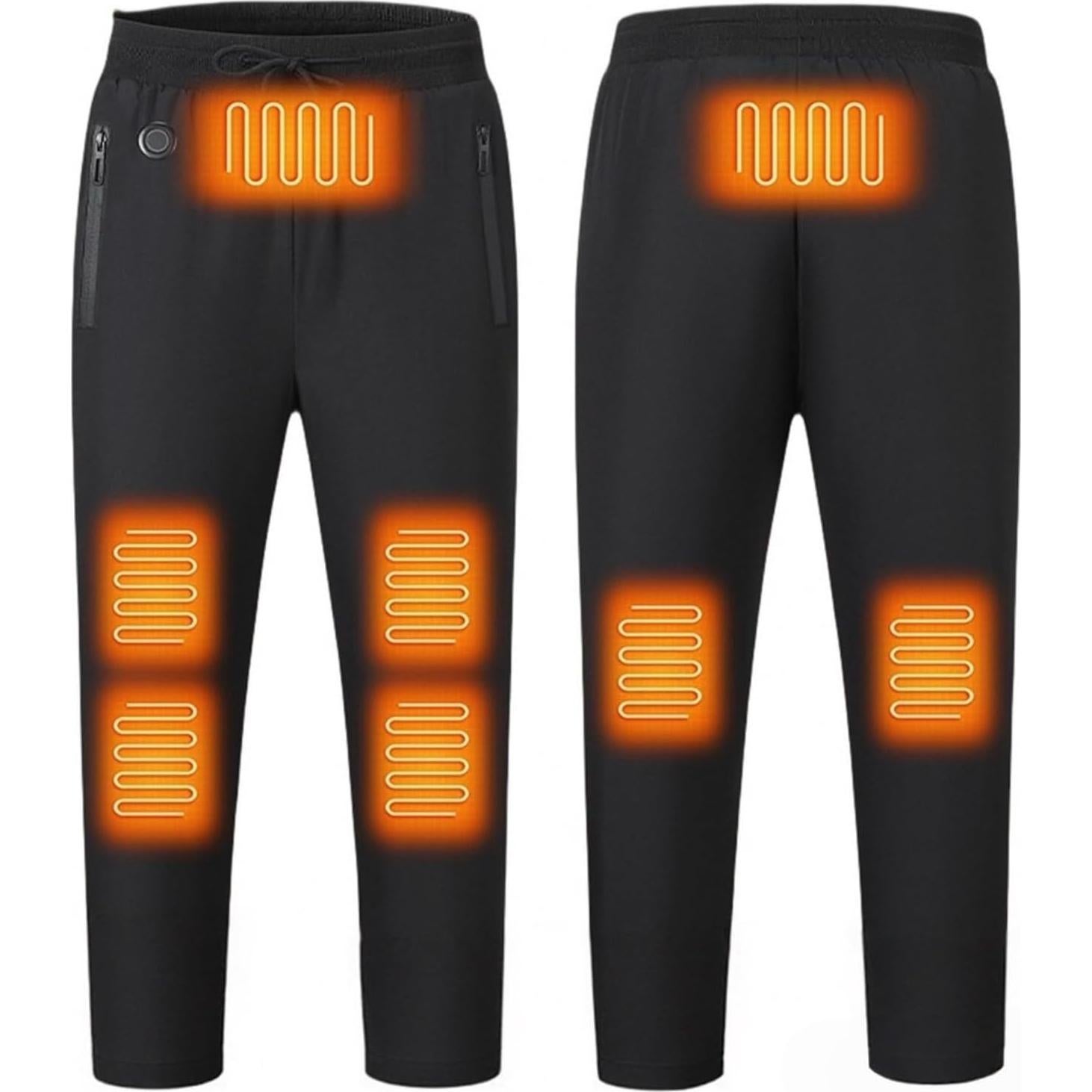 Pantalones Calentados Baimiu para Hombre Talla Grande Negro