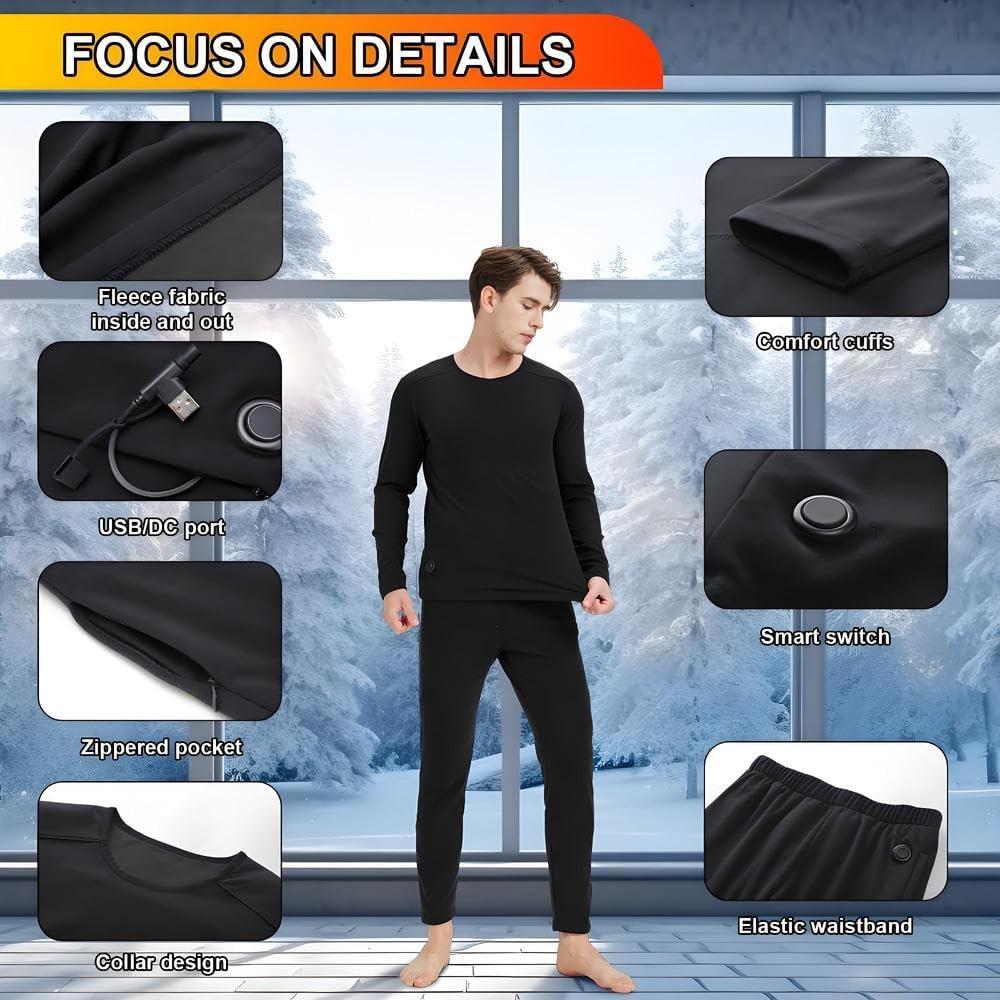 Ropa Interior Térmica Calefaccionada Hombre USB 42 Zonas S-4XL