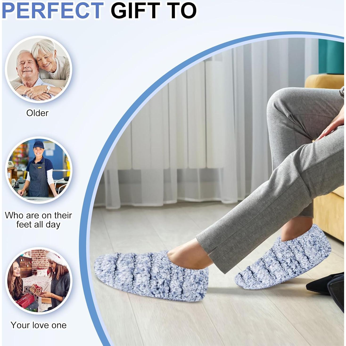 Zapatillas Calentables SuzziPad para Pies Fríos - Microondas - Grande - Azul Rizado