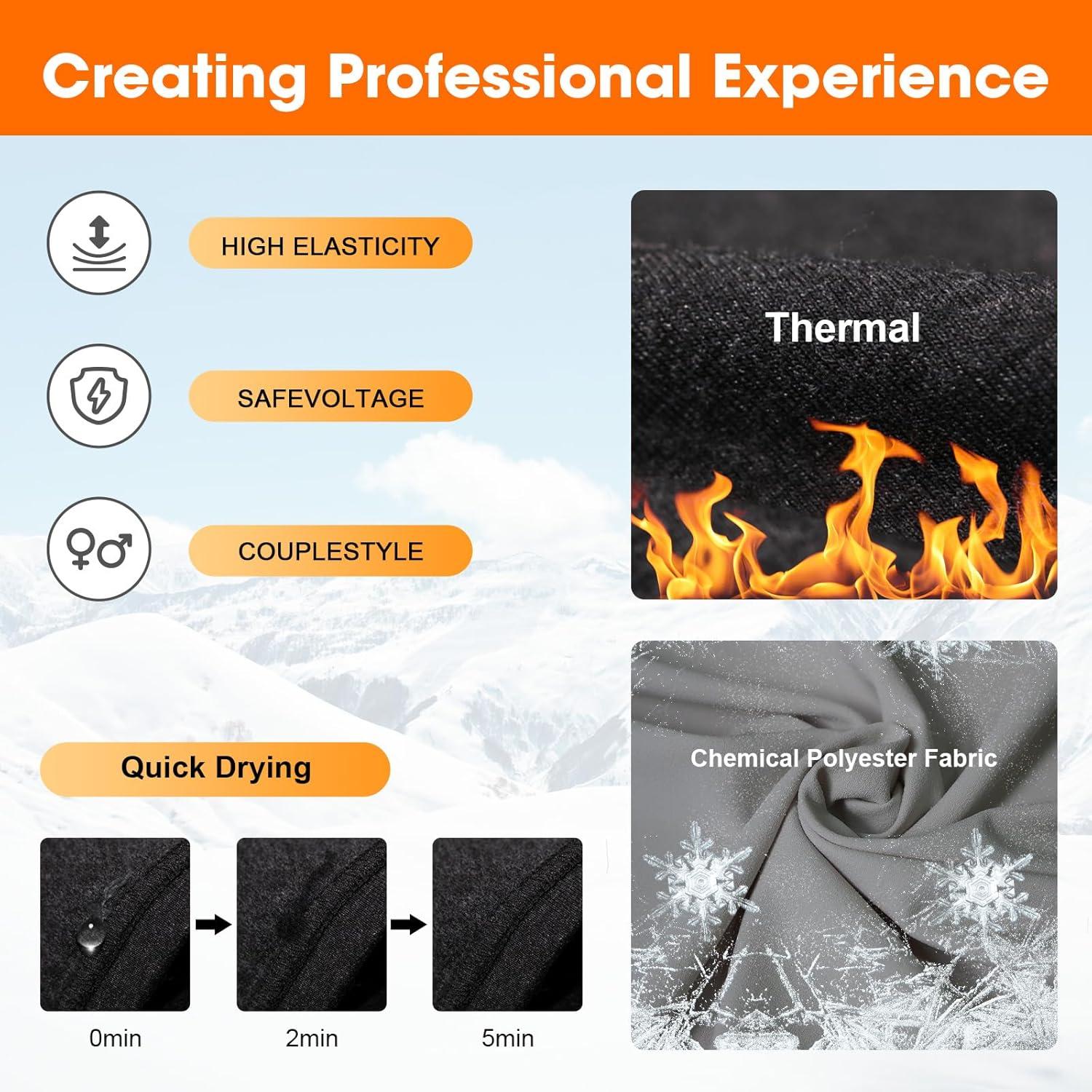 Conjunto Ropa Interior Térmica Calentada Mujer Sun Will XXL Negro