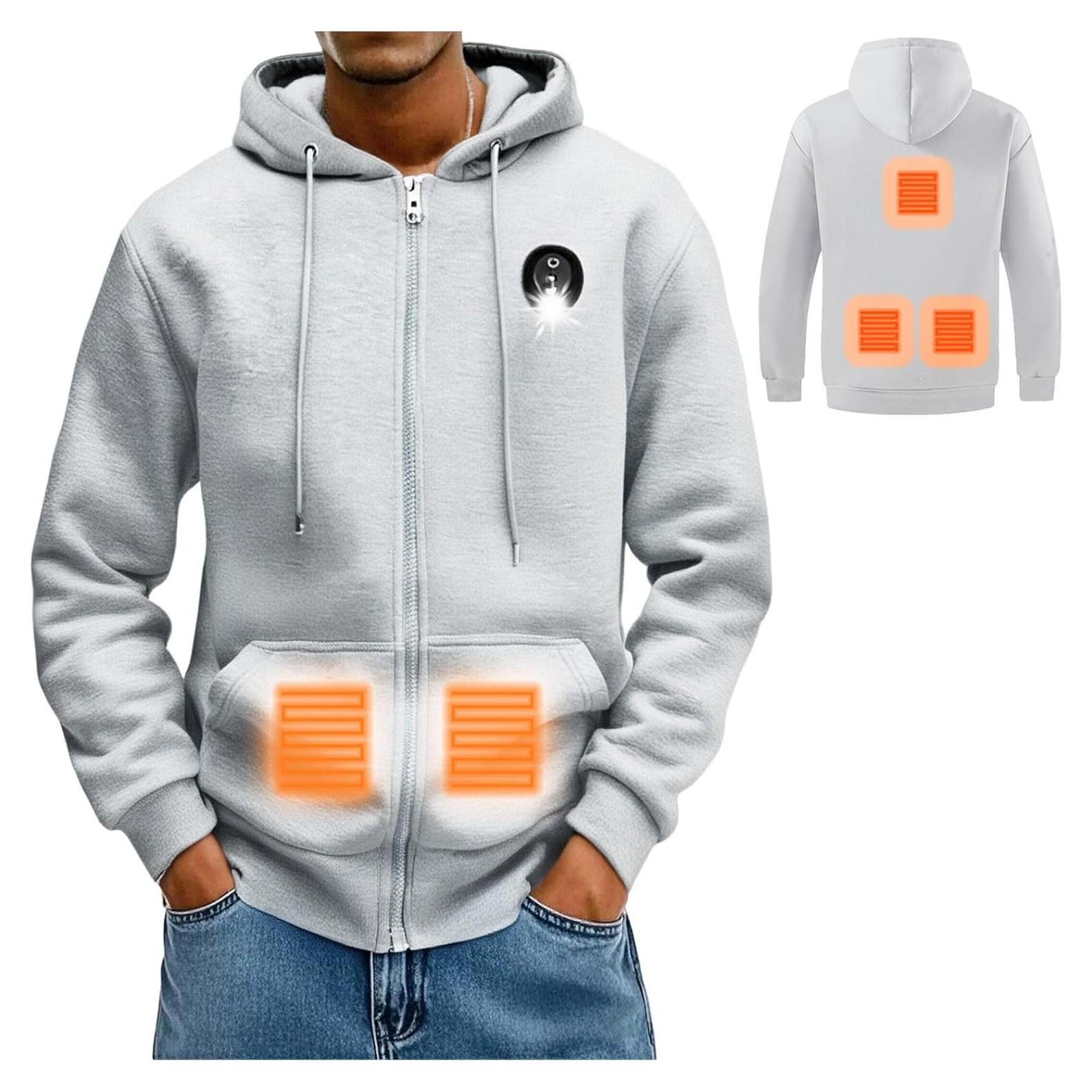 Sudadera calefaccionada unisex Genérico gris grande USB