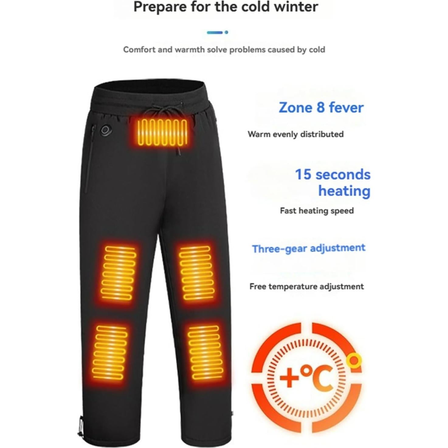 Pantalones Calentados Eléctricos XDFVC Térmicos Unisex Medianos