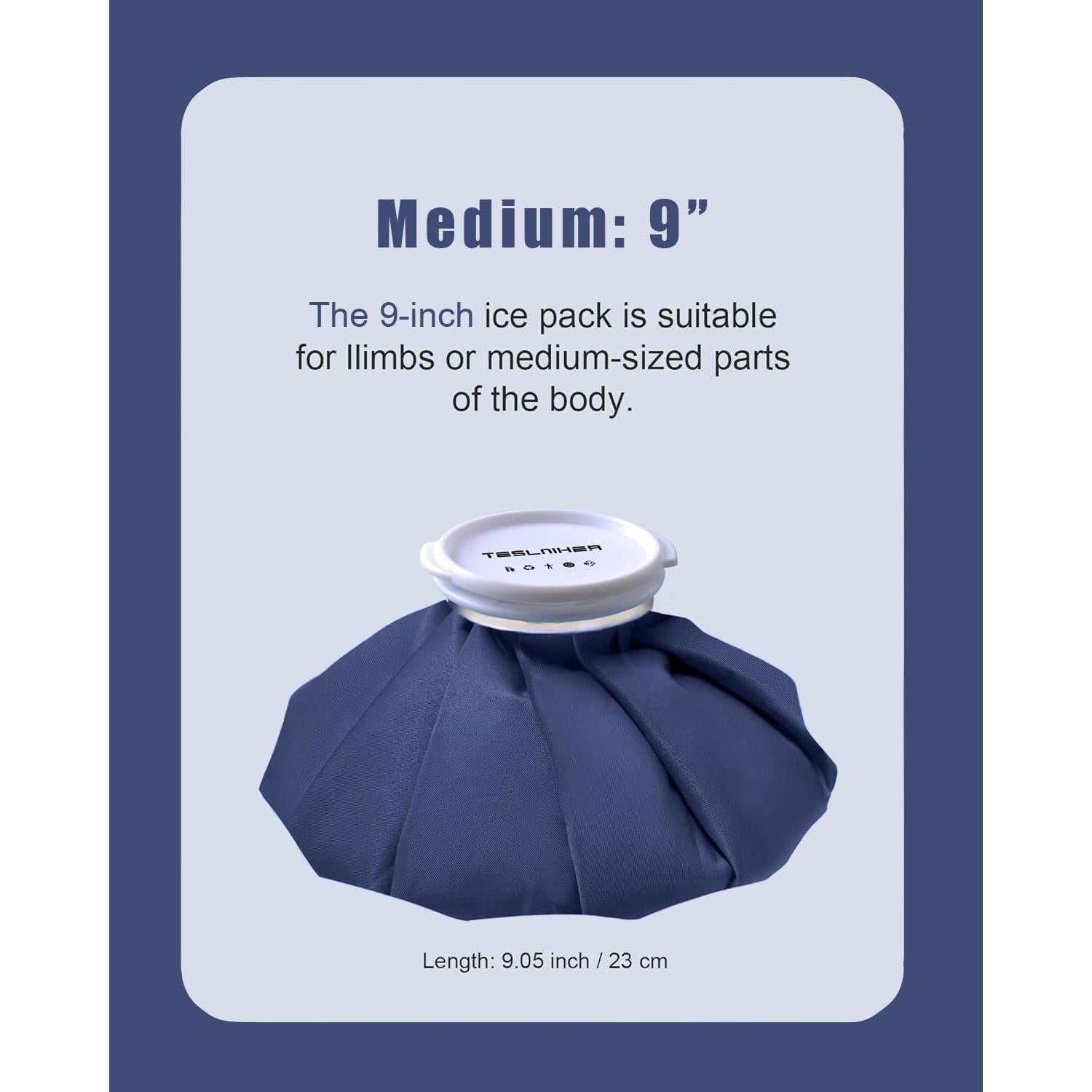 Bolsa de Hielo Reutilizable Teslniher 9" - 2 Pcs, Sin Fugas